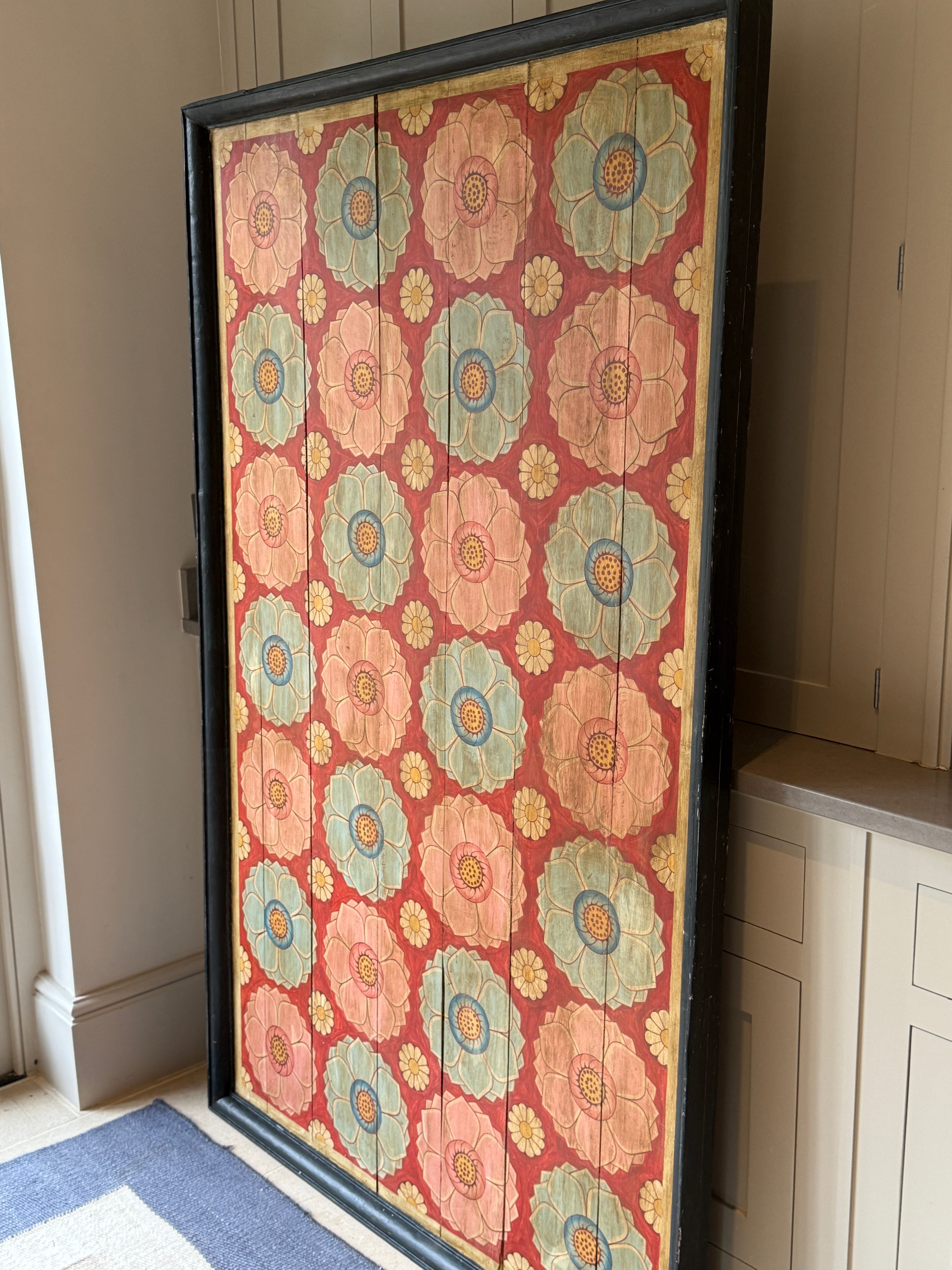 Large Framed Antique Kandayan Wood Panel