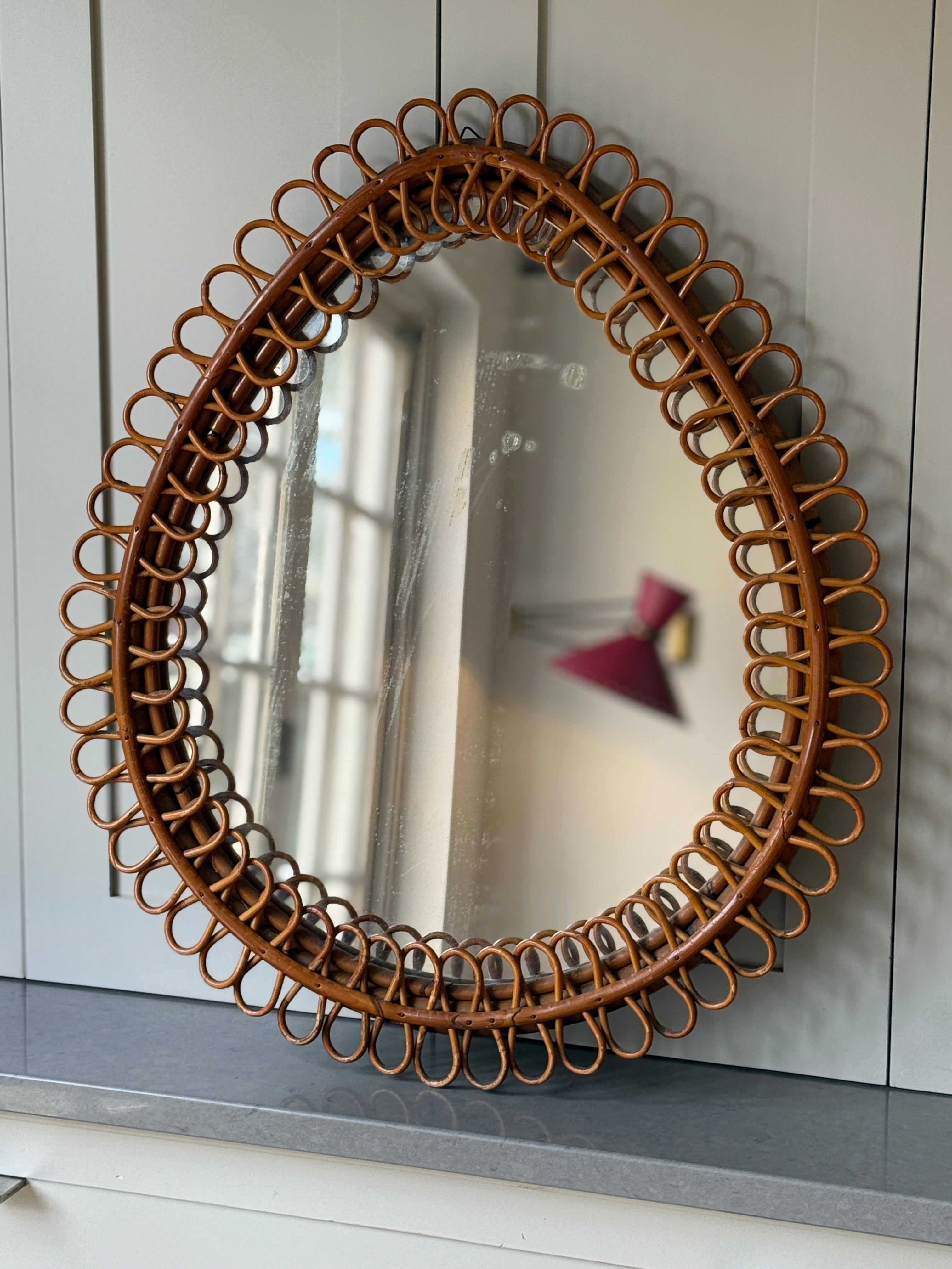 Teardrop Albini Rattan Mirror