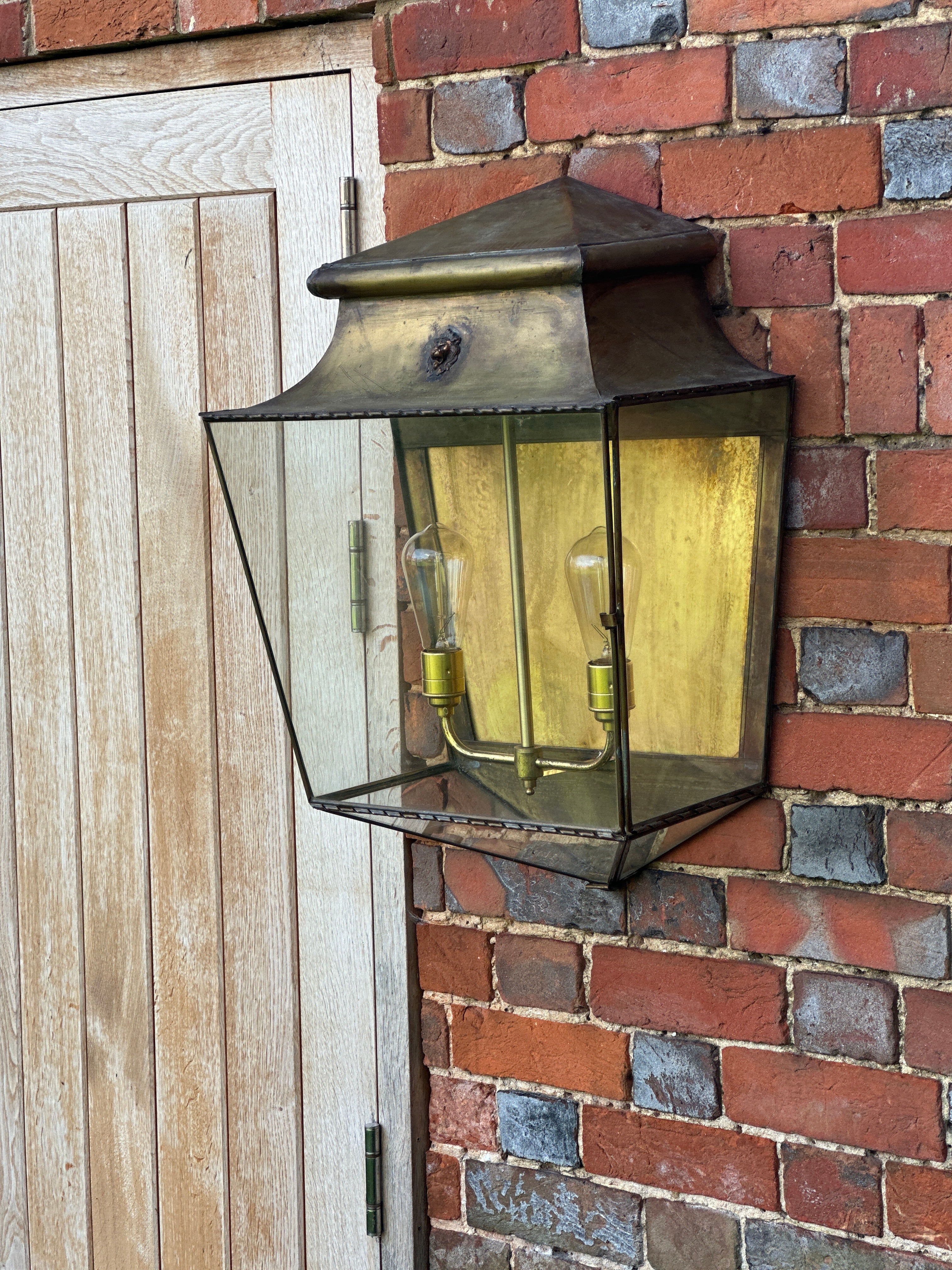 Large Vintage Brass Lantern