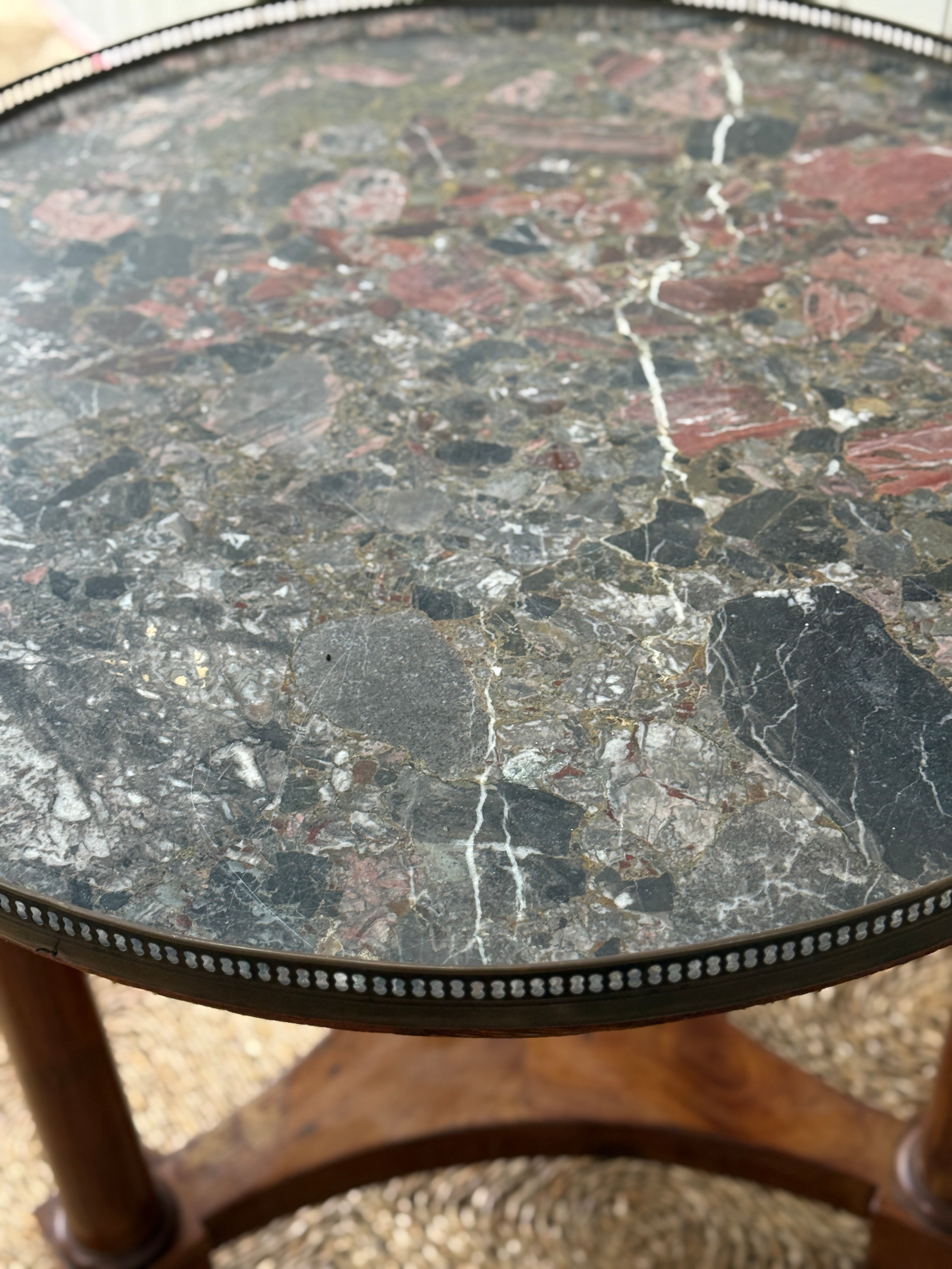 French Gueridon with galleried Marble Top