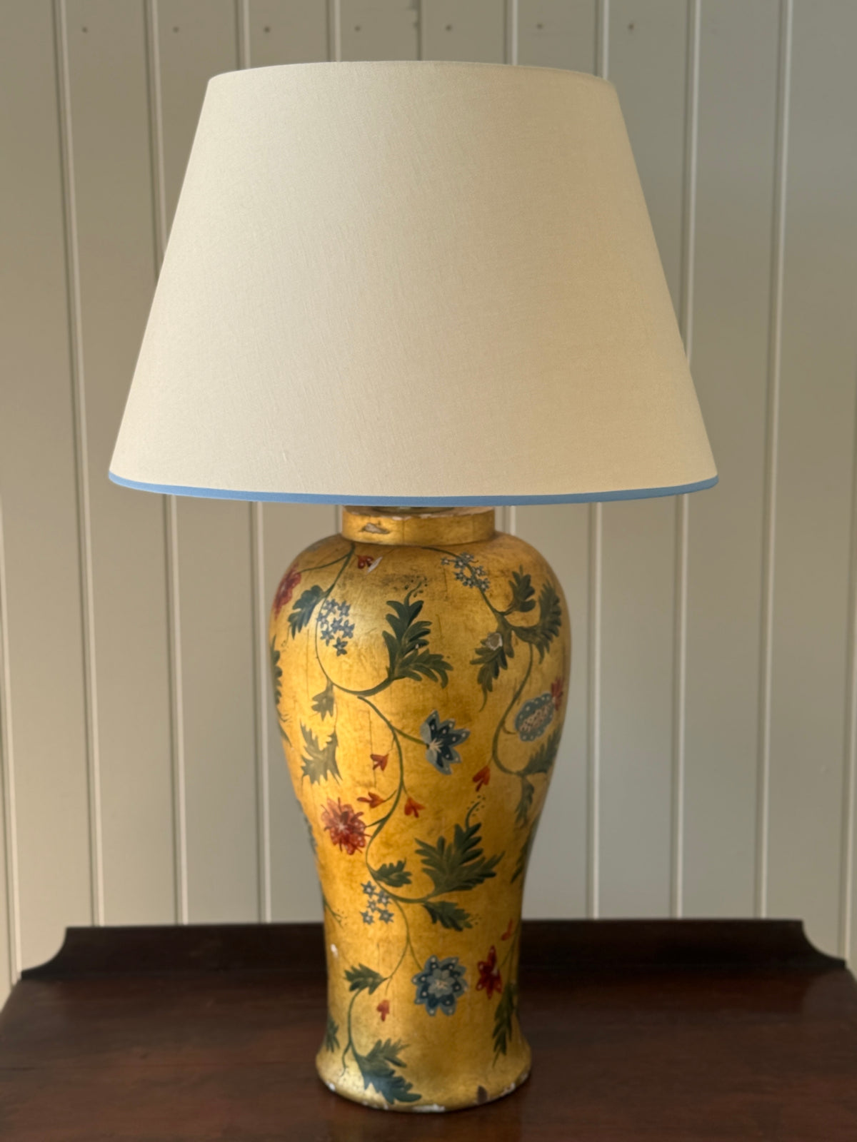 Large Gilt Baluster Lamp