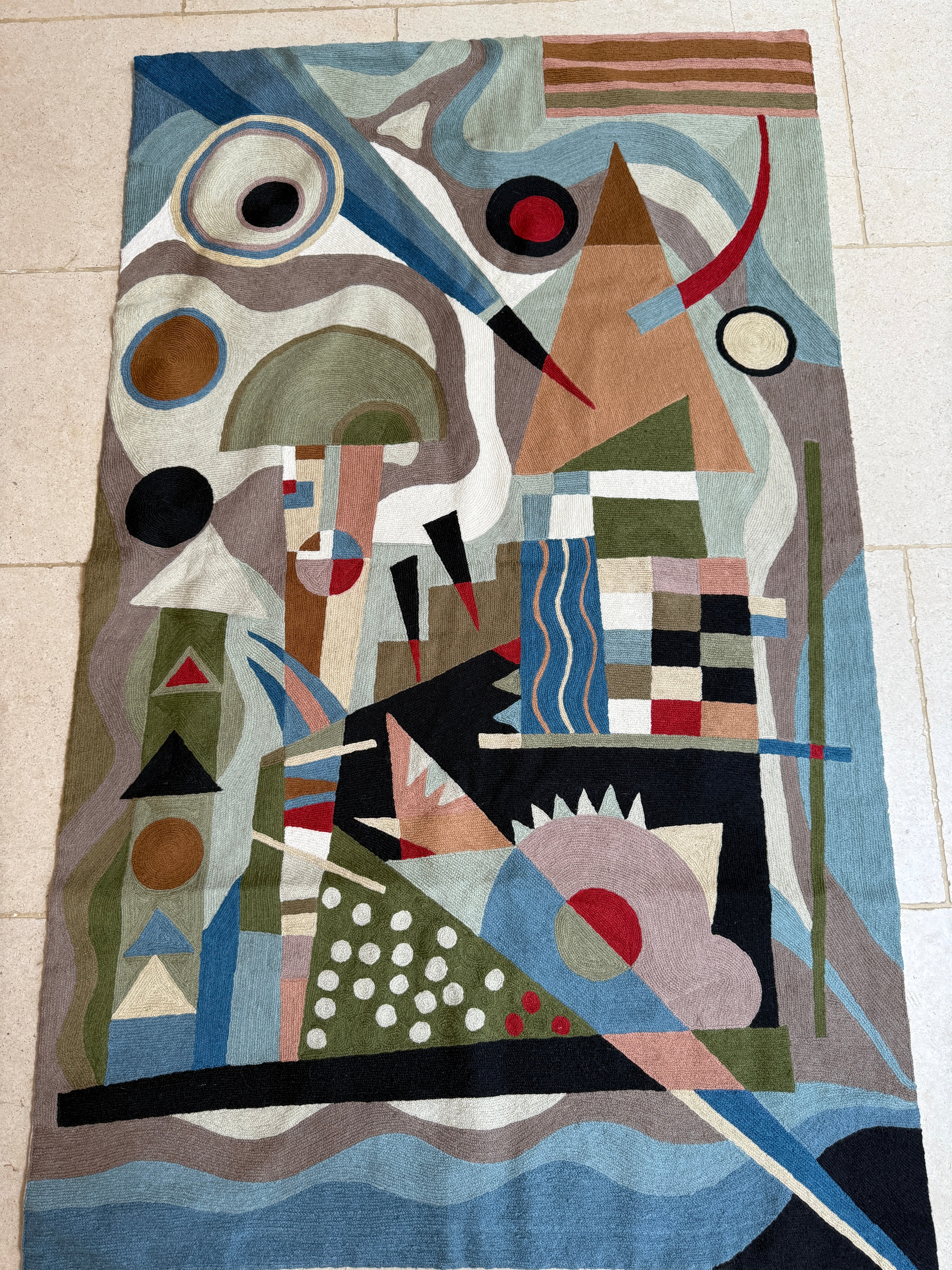 Polychrome Abstract Needlepoint Wallhanging