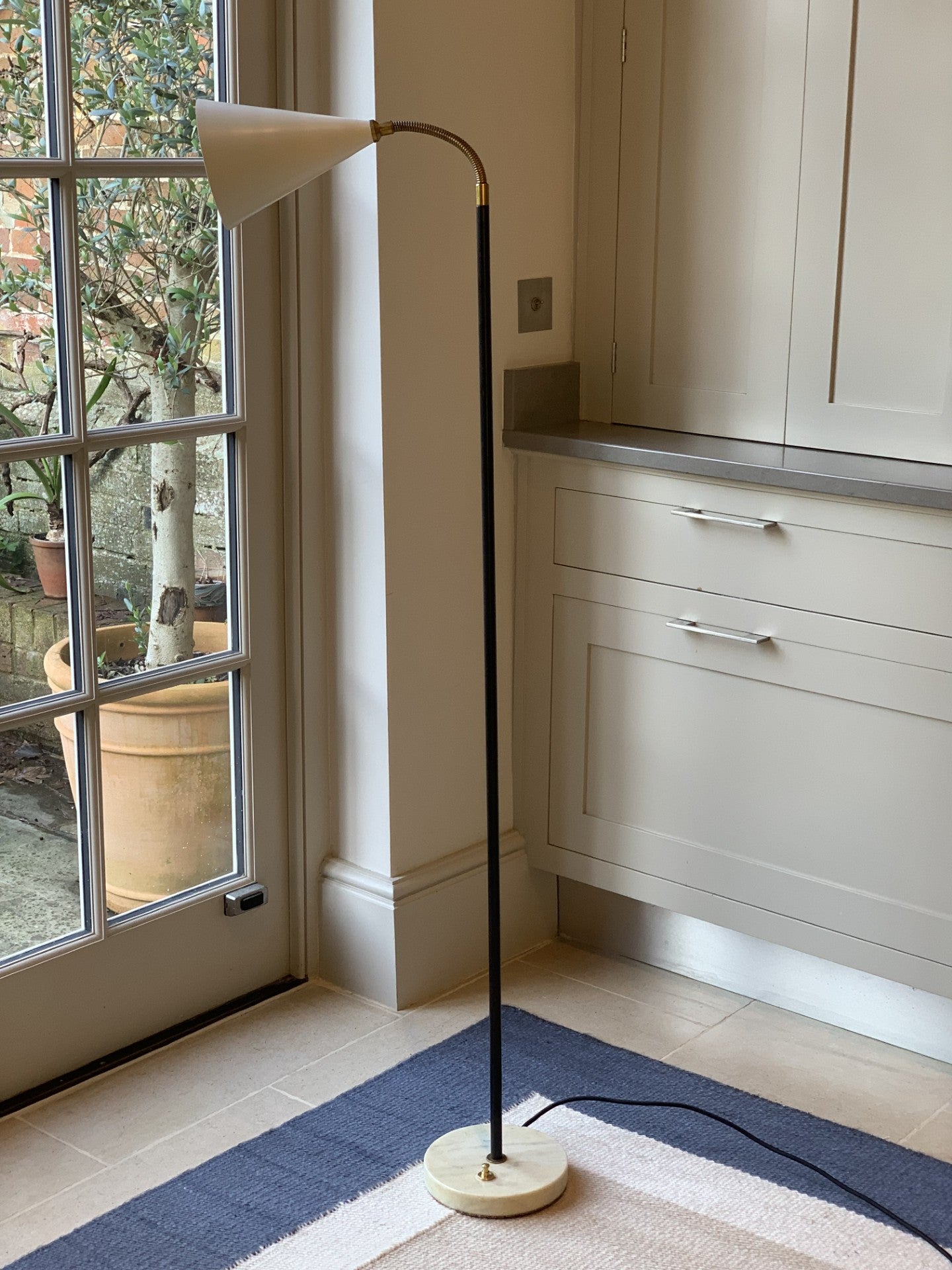 Italian Stilux 1950's Floor Lamps in Ivory