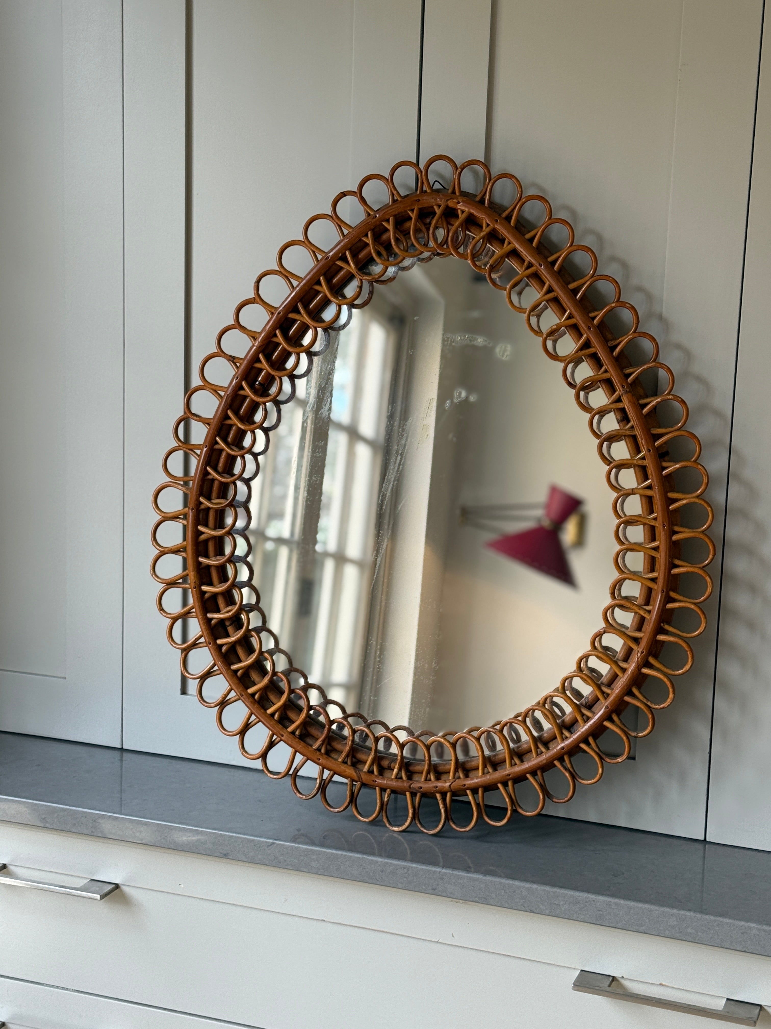 Teardrop Albini Rattan Mirror