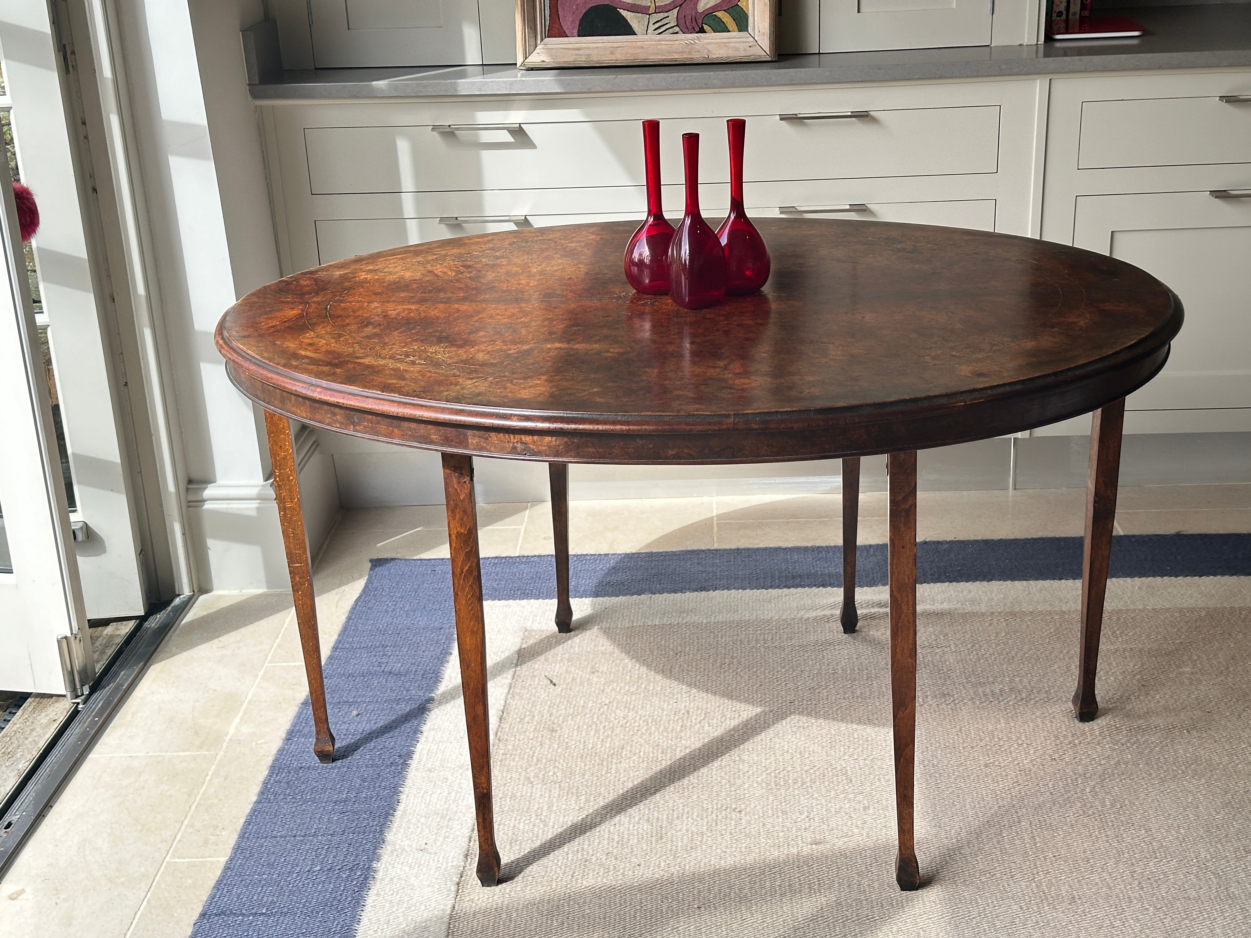 Lovely Oval Mahogany Centre Table with faded Marquetry Inlay