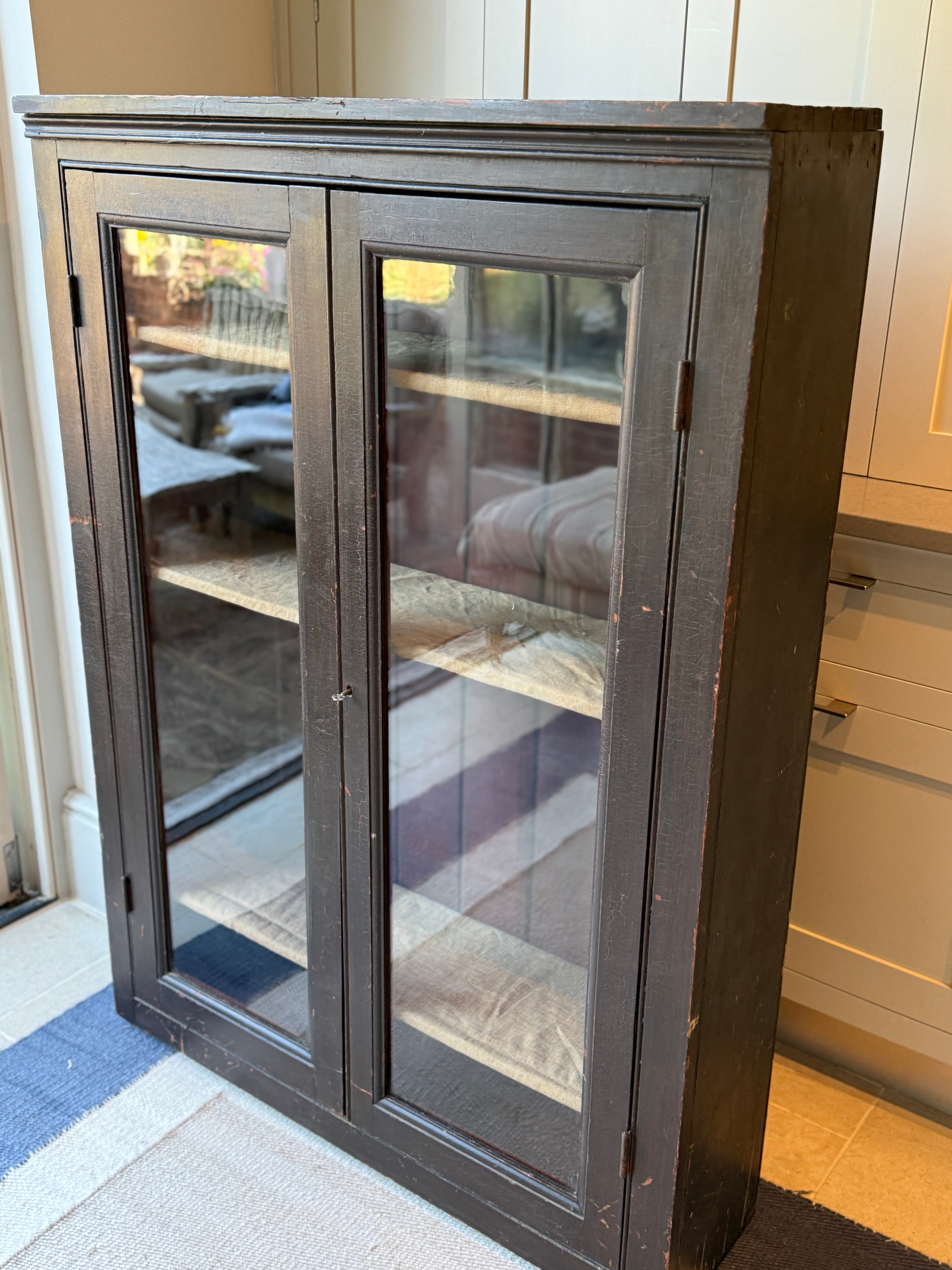 Antique Painted Pine Glazed Cabinet