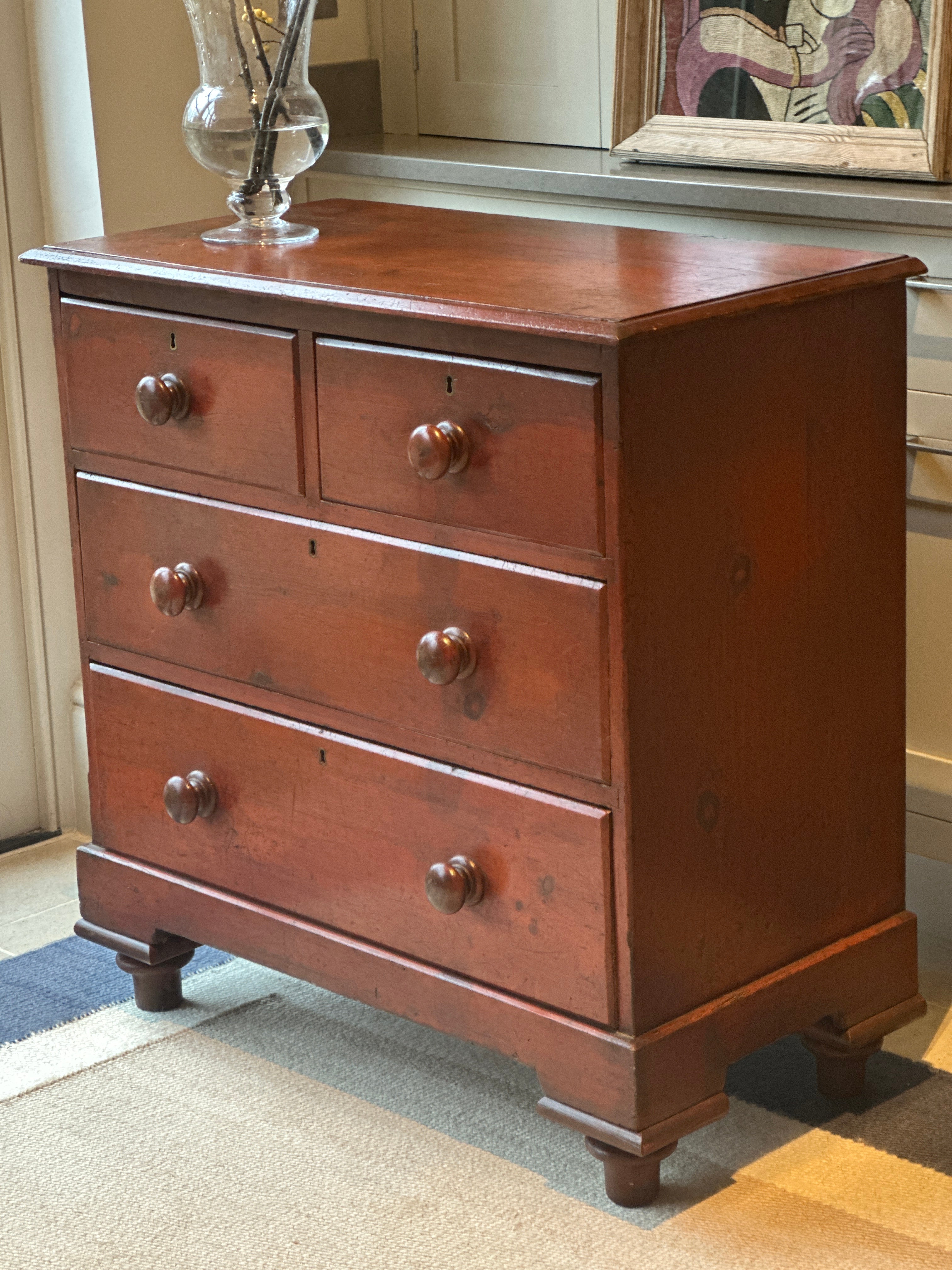 Small Faux Mahogany Chest of Drawers