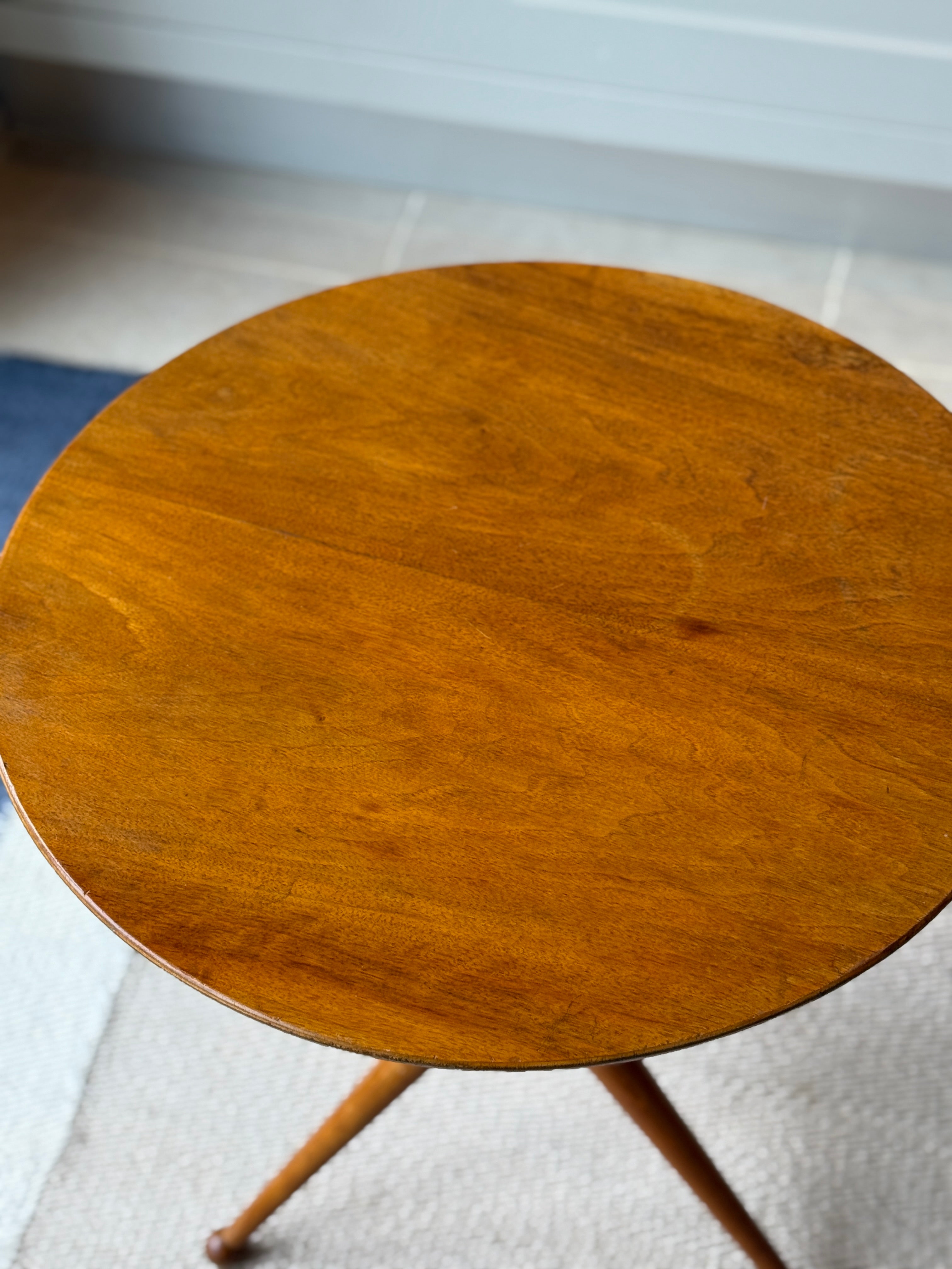 Mid Century Tripod Table in Swedish Maple