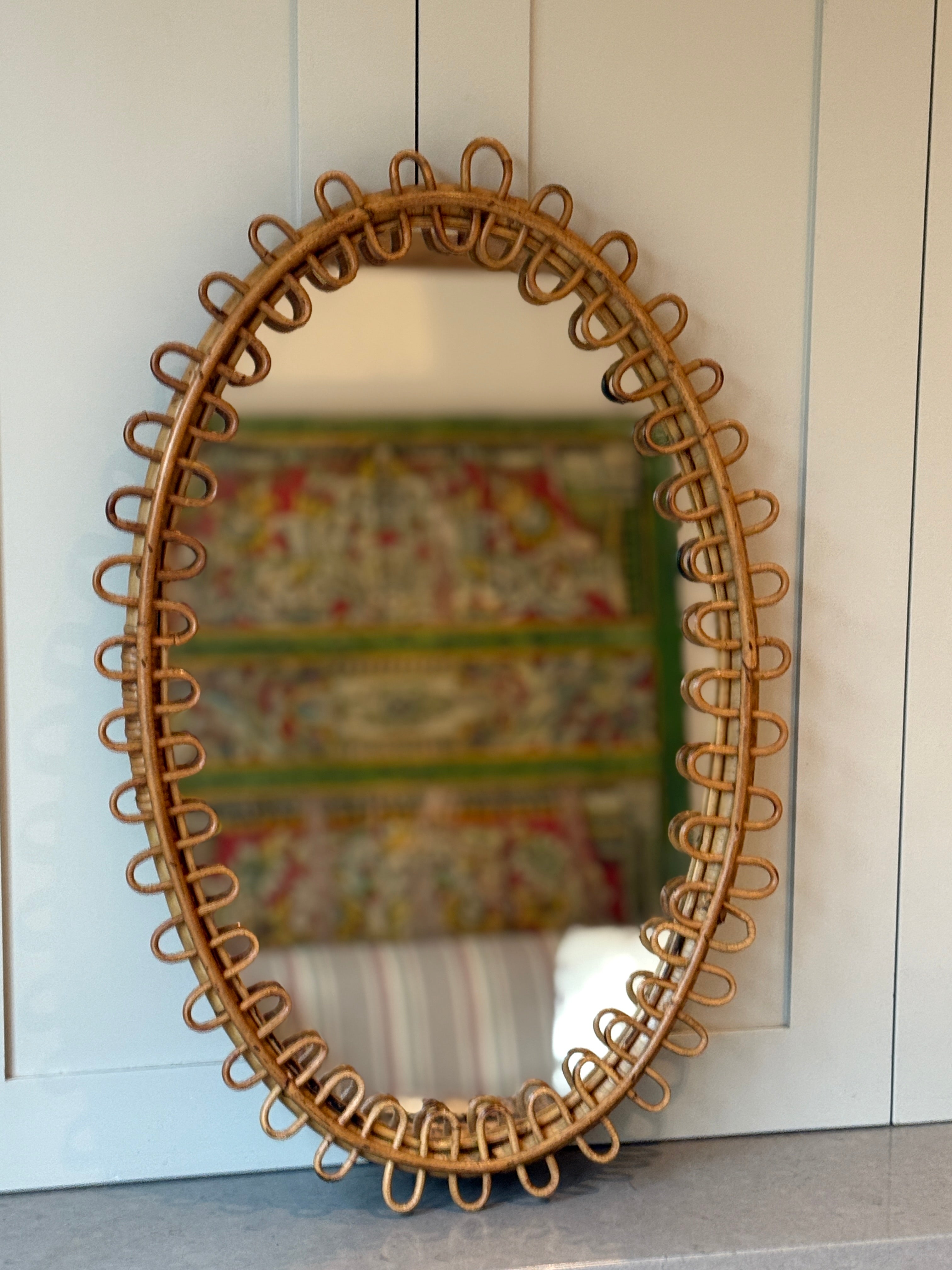 Oval Cane Albini Mirror