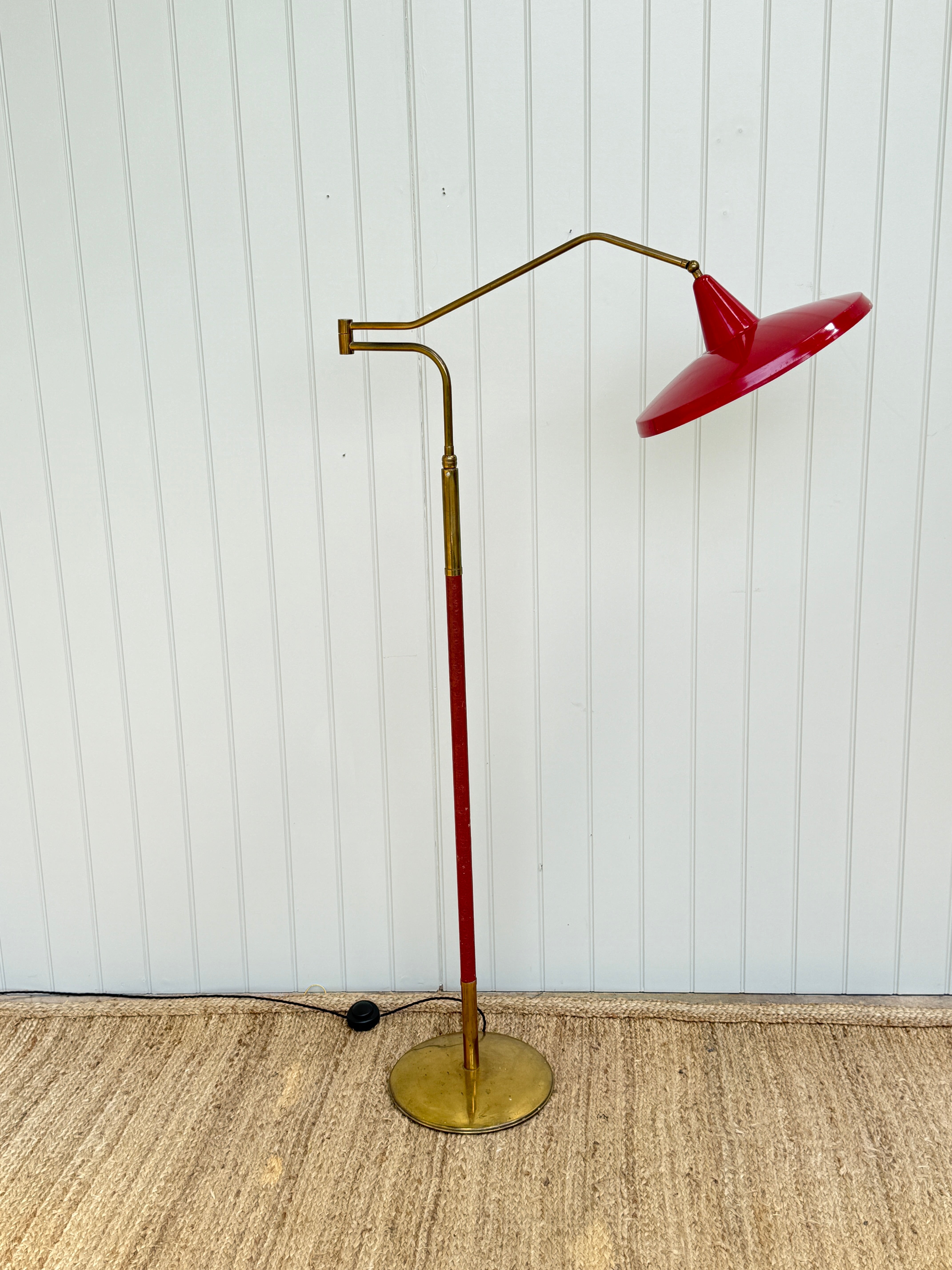 1950s Stilnovo Red Standard Lamp