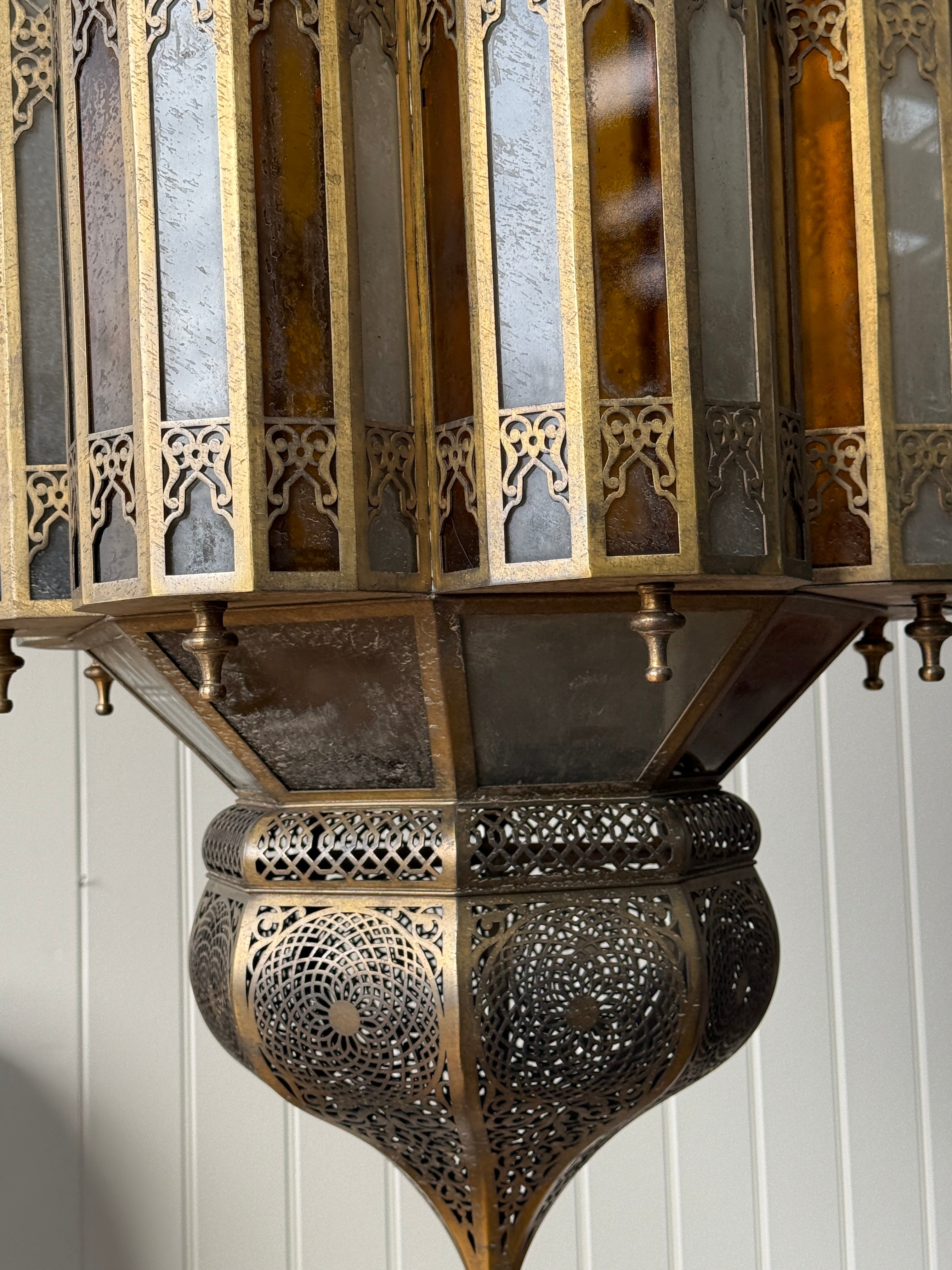 Majestic Pair of Moroccan Brass Lanterns
