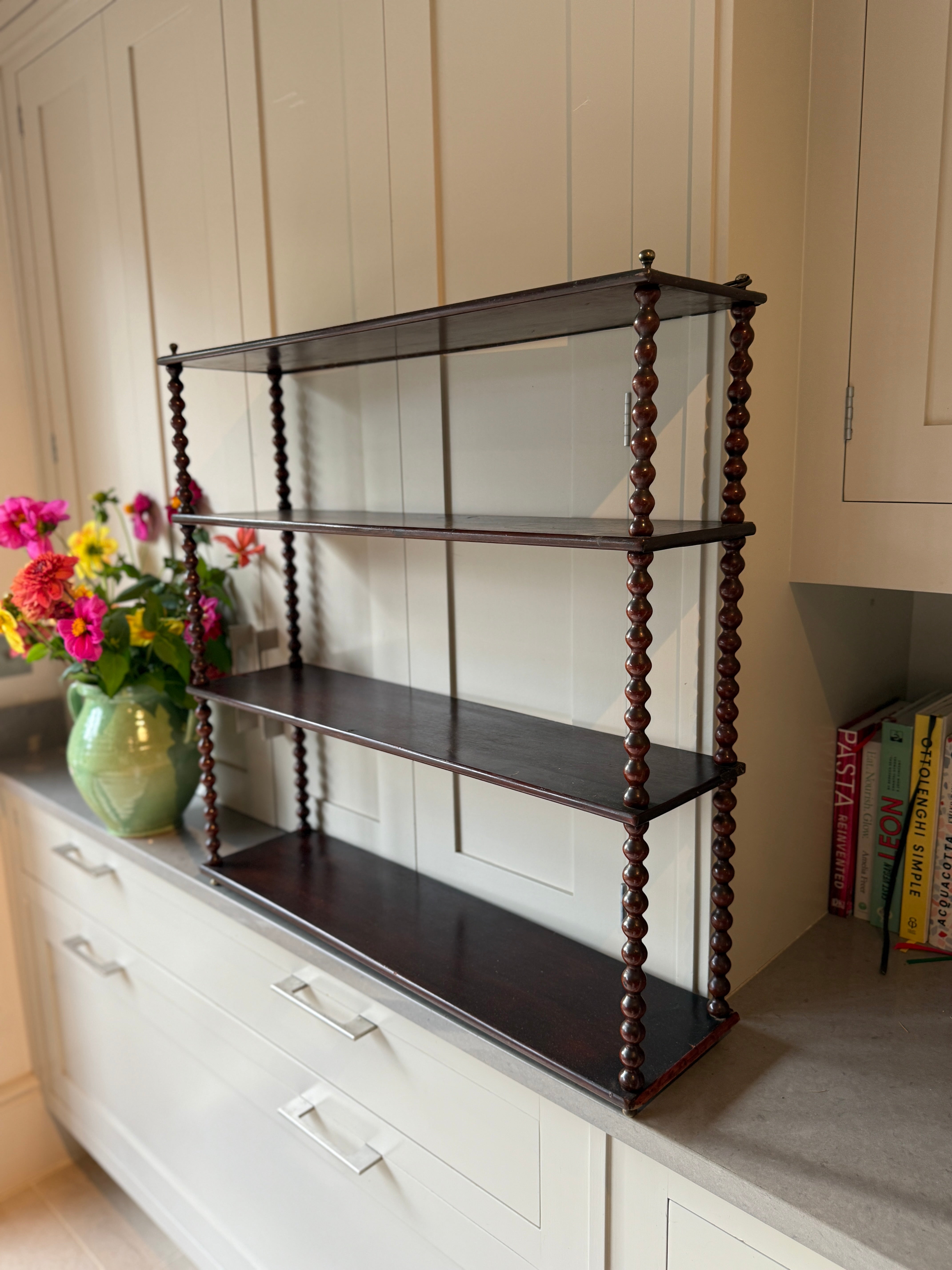 Large French Mahogany Wall Shelves