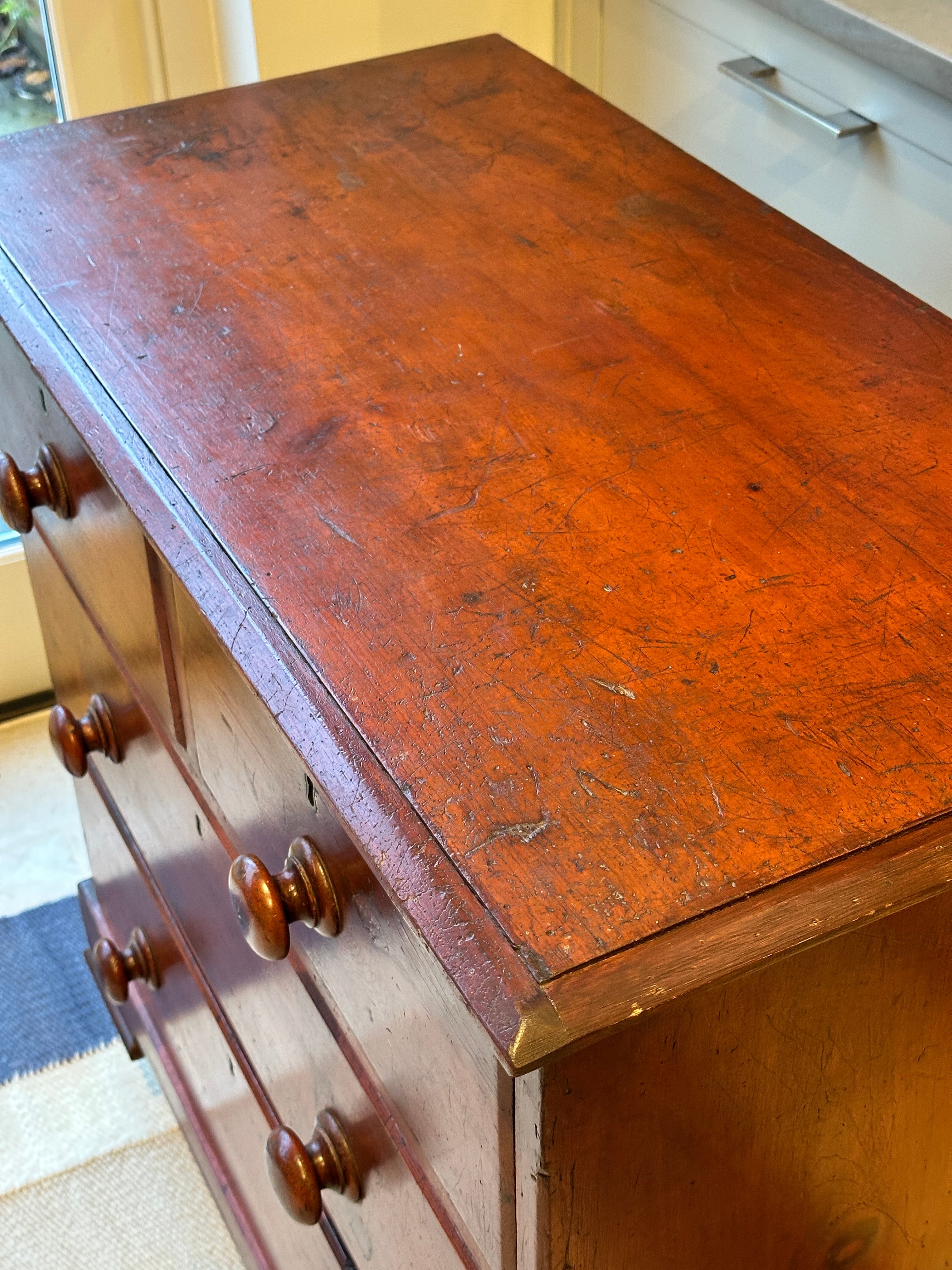 Small Faux Mahogany Chest of Drawers