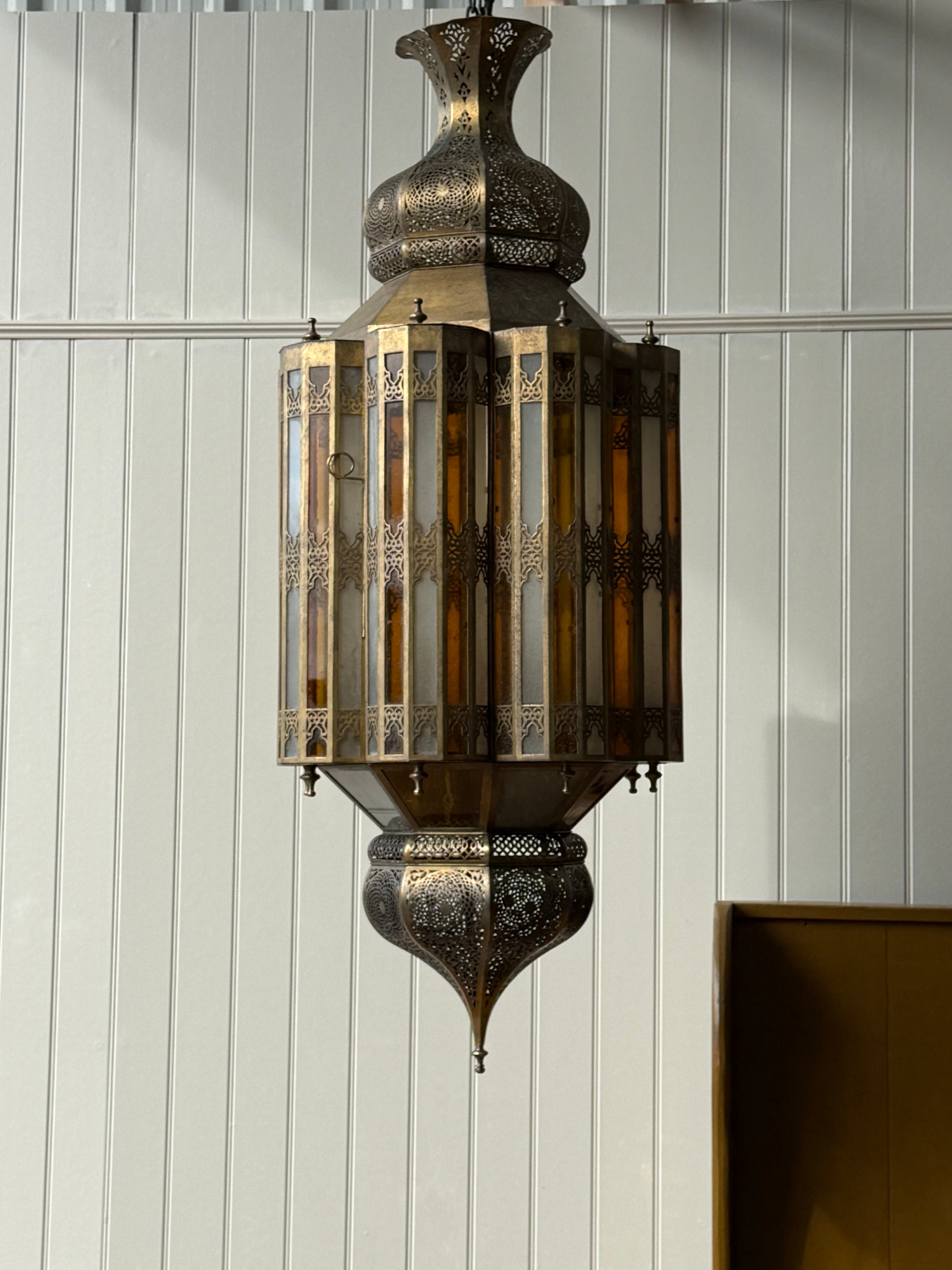 Majestic Pair of Moroccan Brass Lanterns
