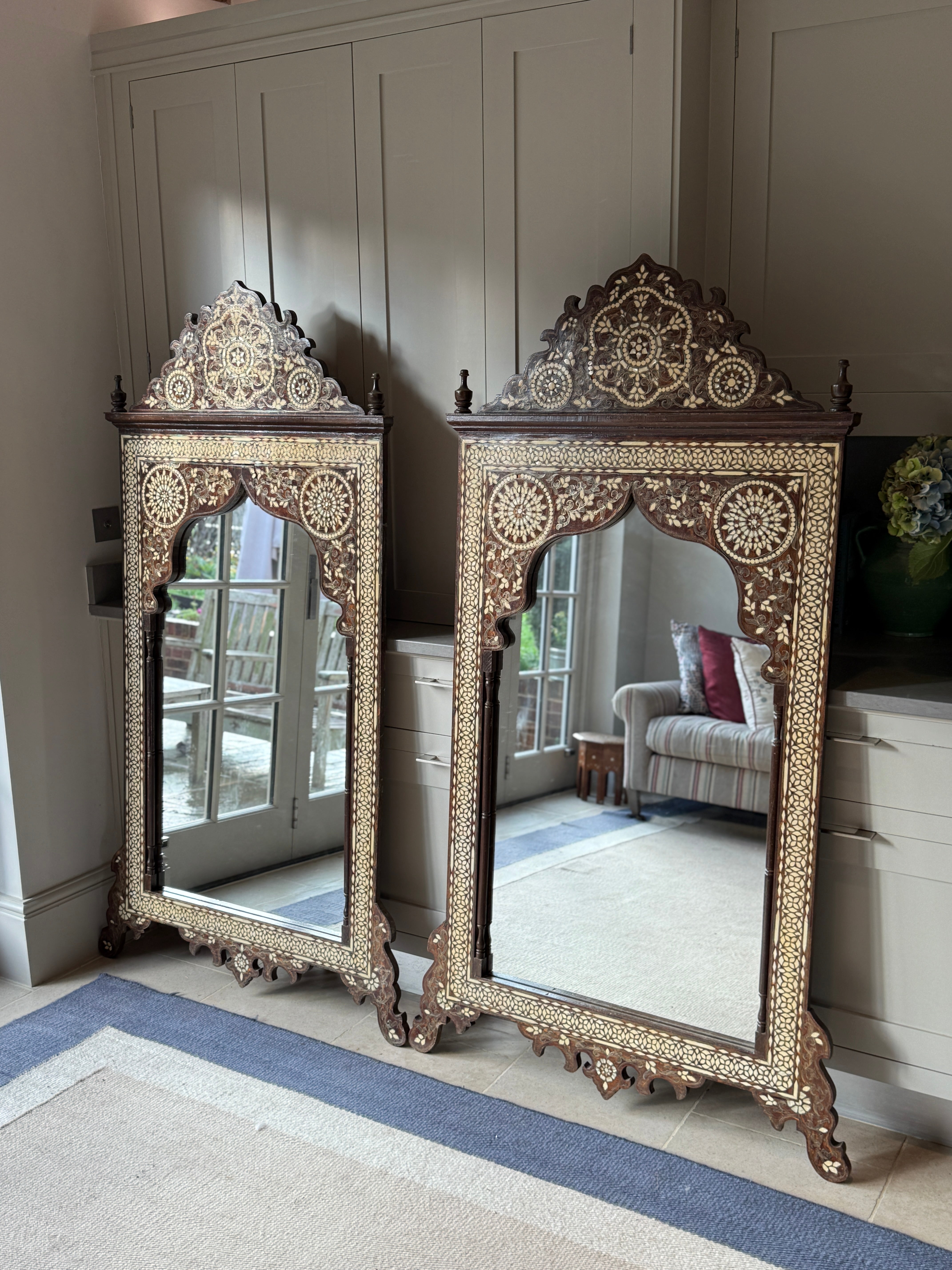 Pair of Very Large Matching Hoshiarpur Mirrors