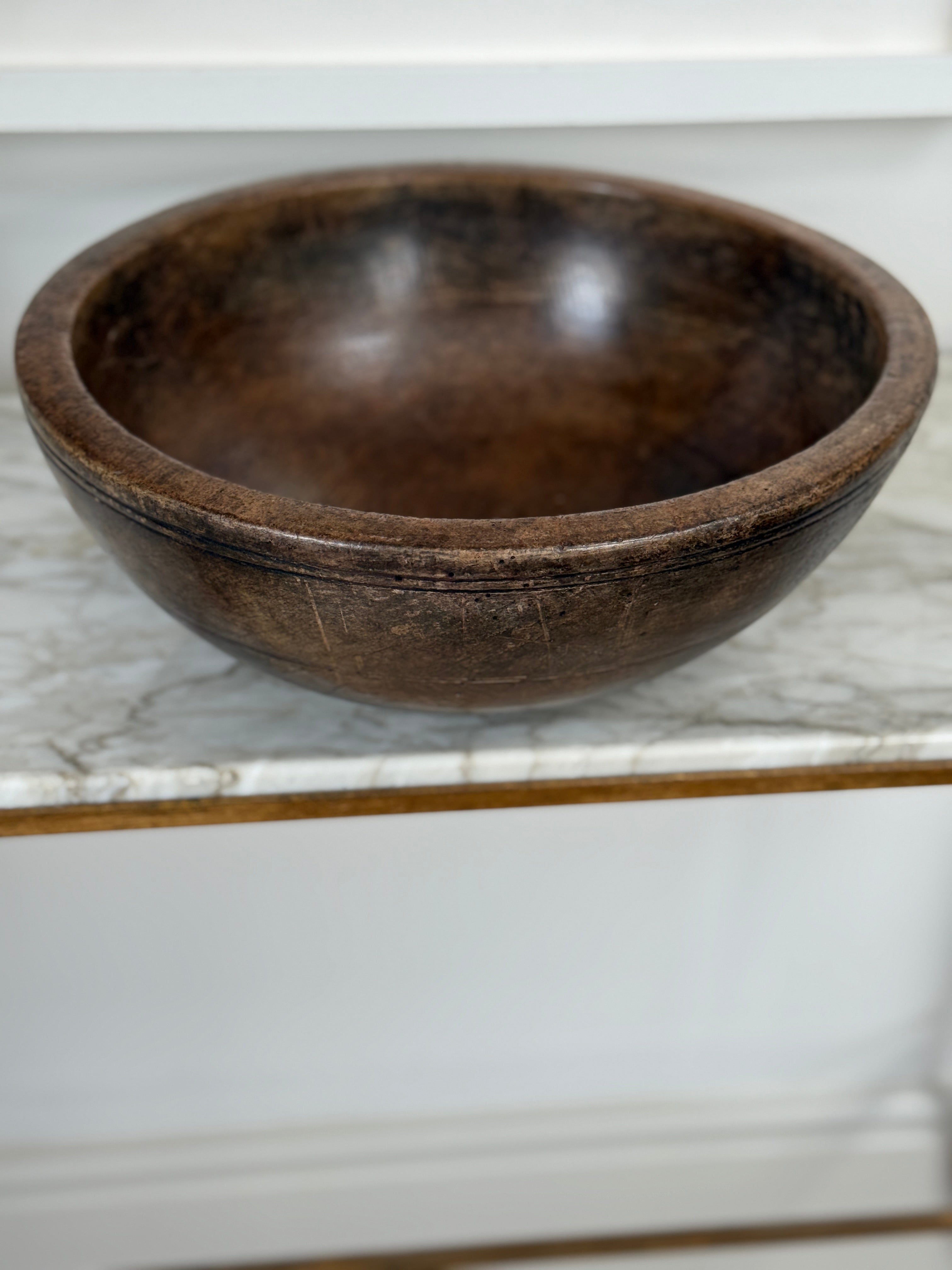 Impressive large 18th Century Sycamore Dairy Bowl.