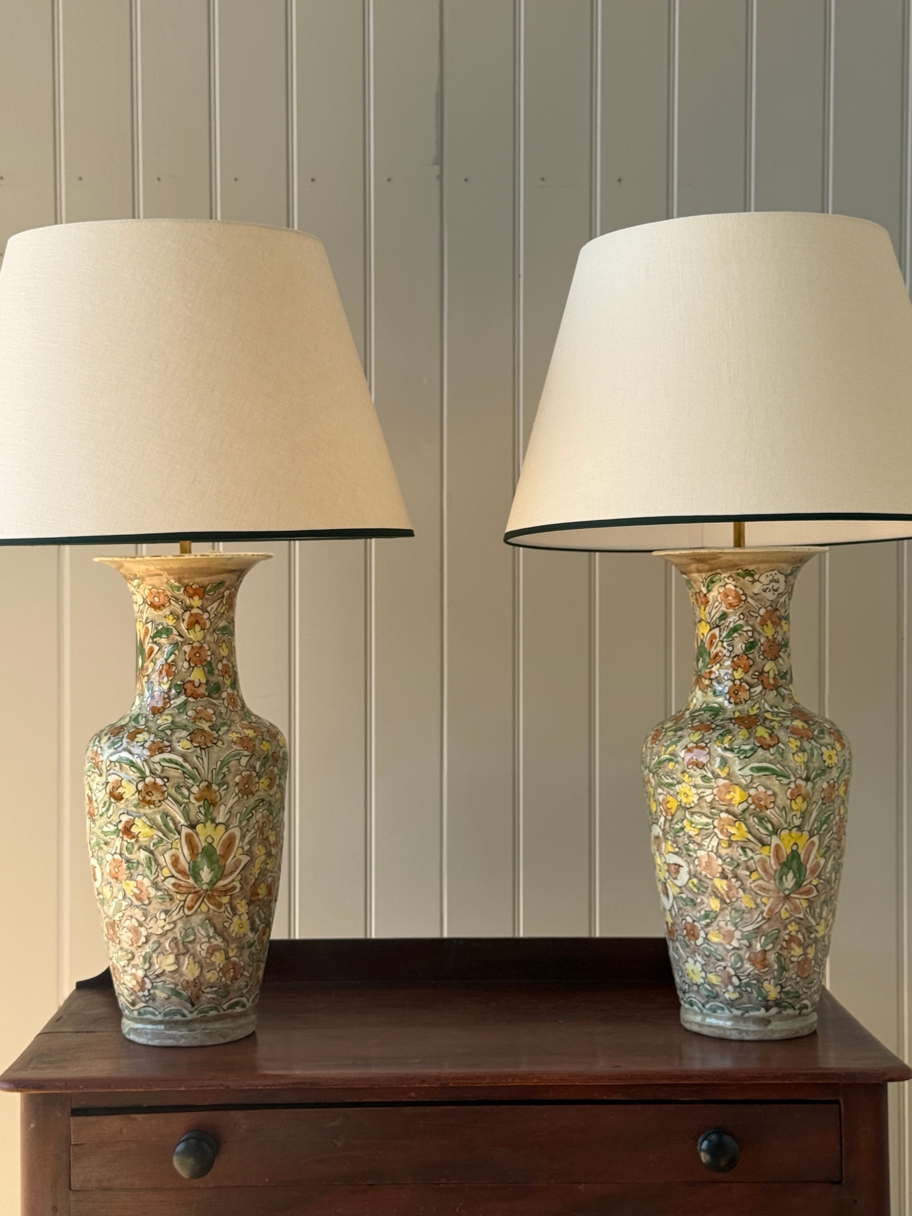 Pair of Vintage Ottoman Ceramic Table lamps
