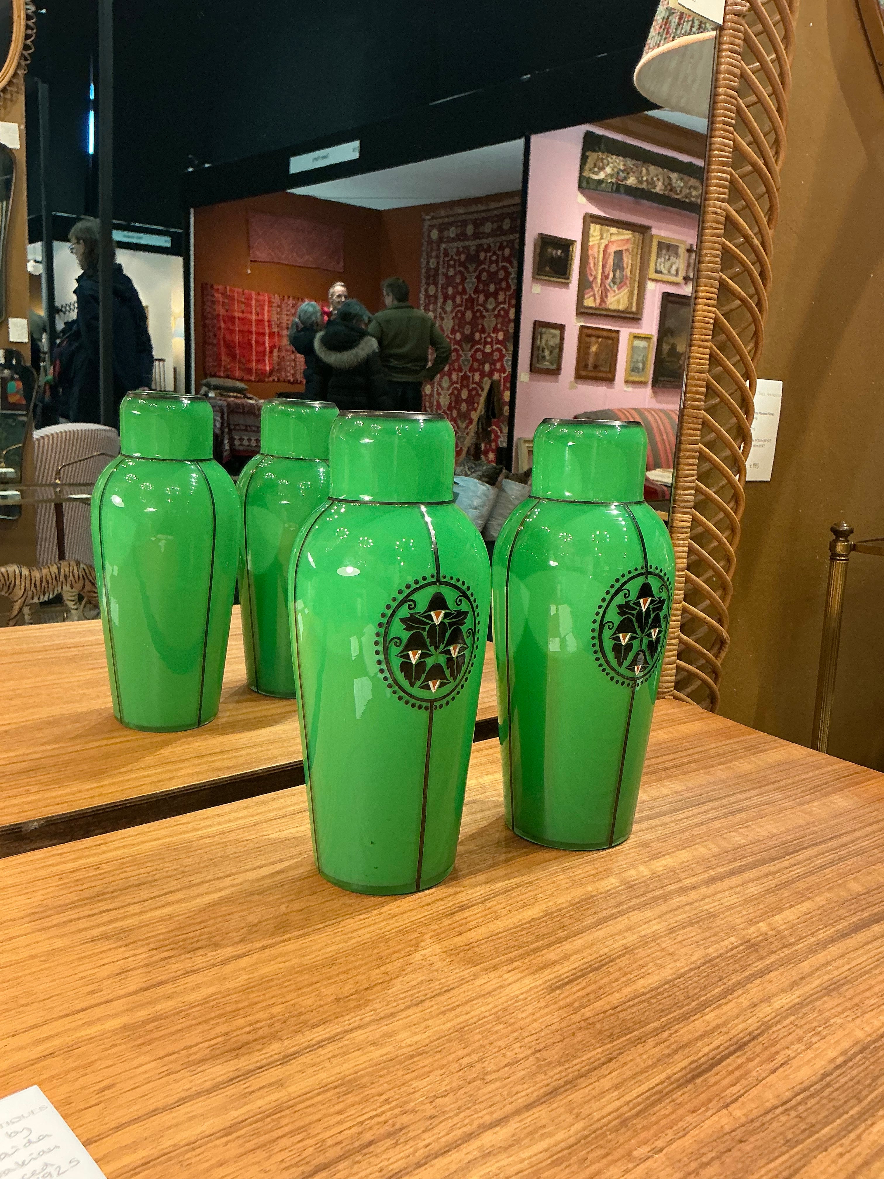 Tango Vases by Rückl/Haidi Czechoslovakian Glass Produced c1925