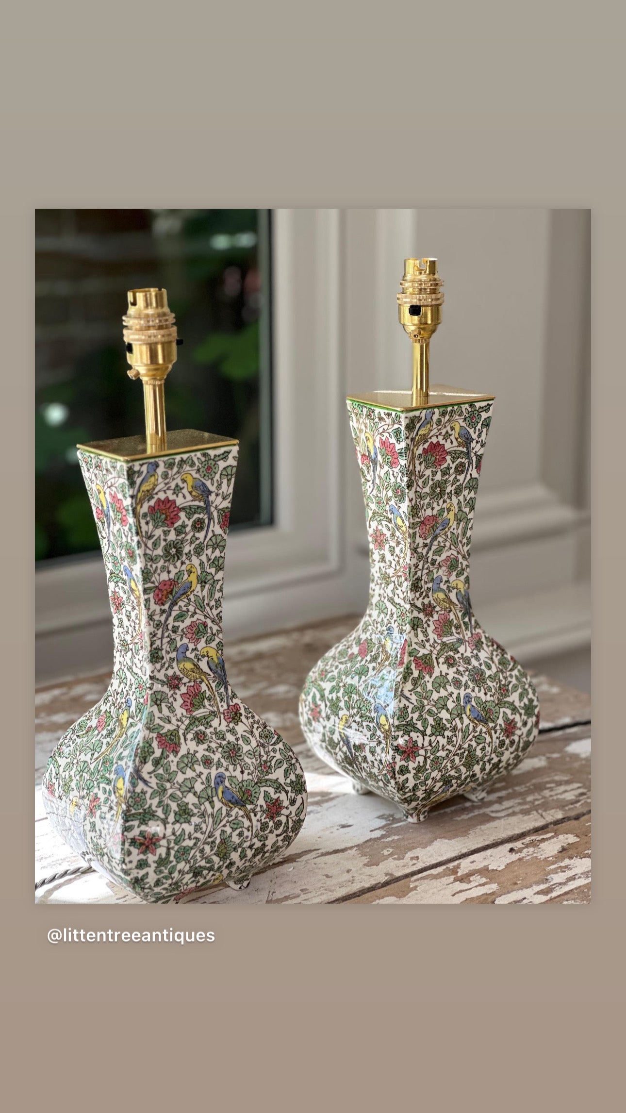 Pair of Royal Doulton ‘Persian’ Vases converted to table lamps