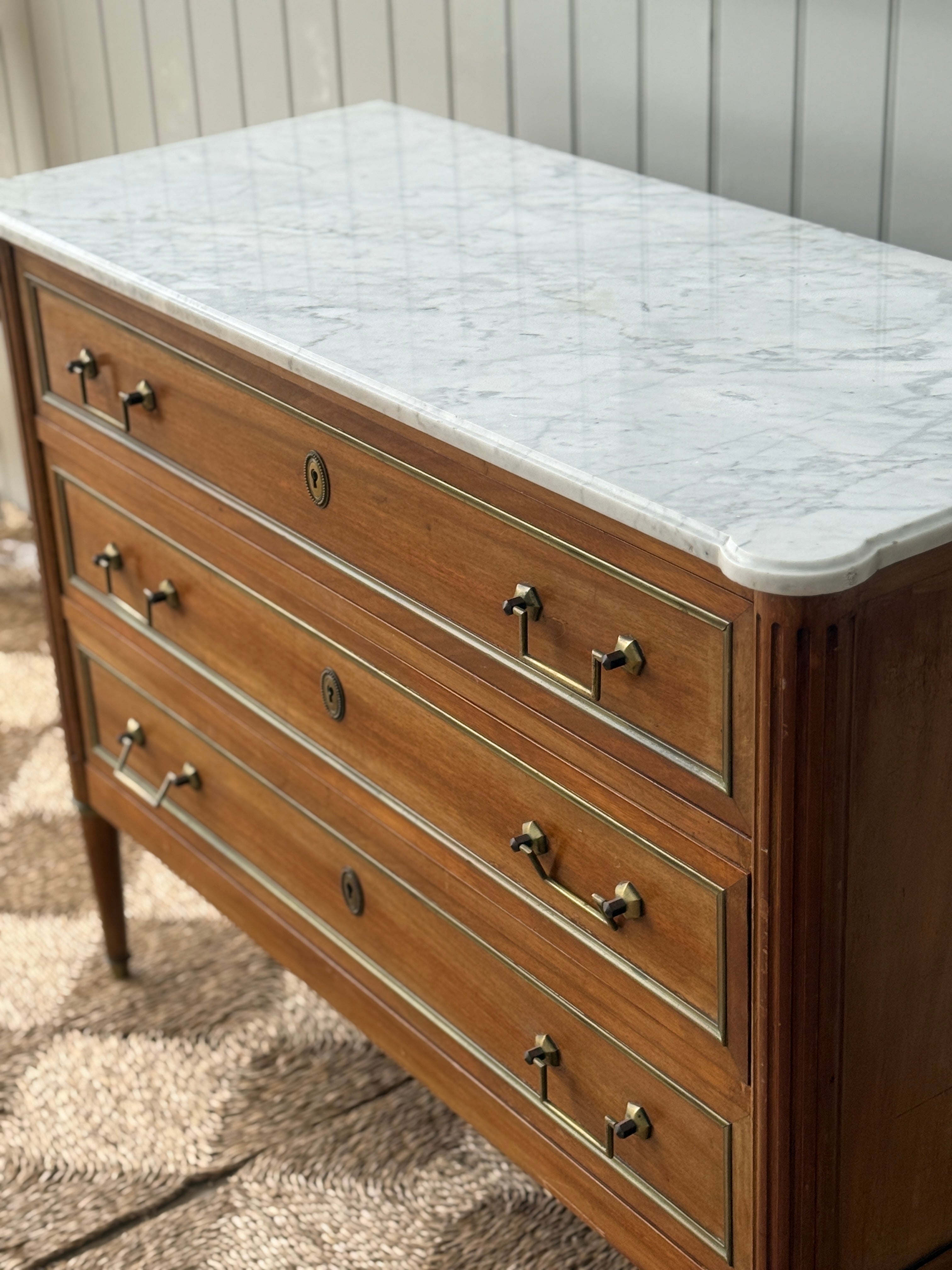French Commode with White Marble top