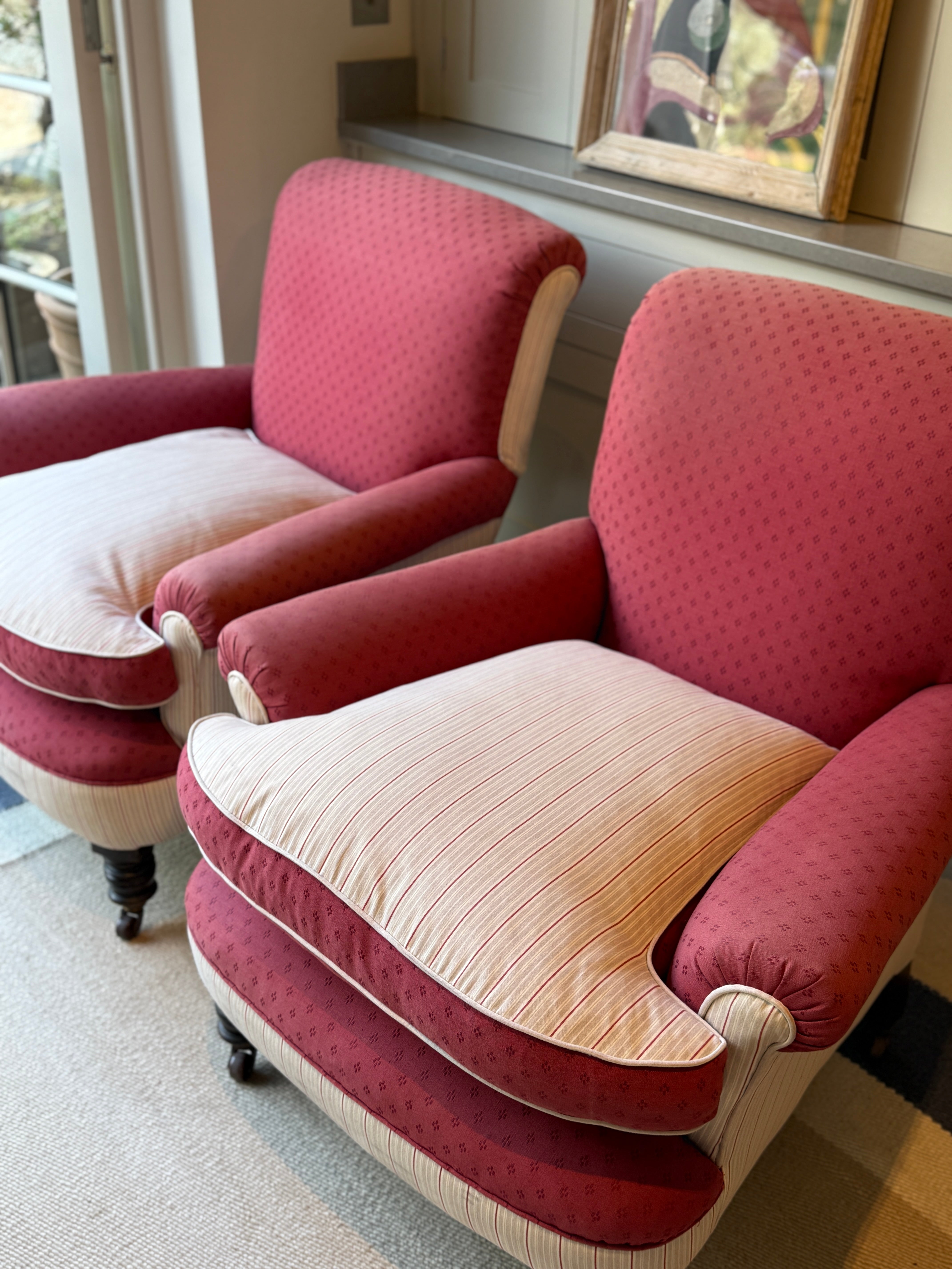 Pair of Late C19th English Country House Armchairs