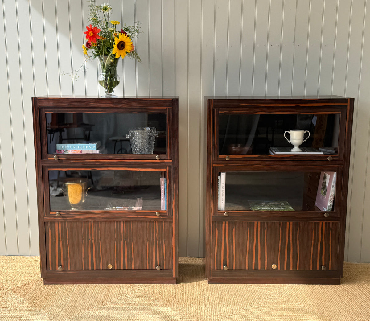 Pair of Macassar Ebony Bookcases