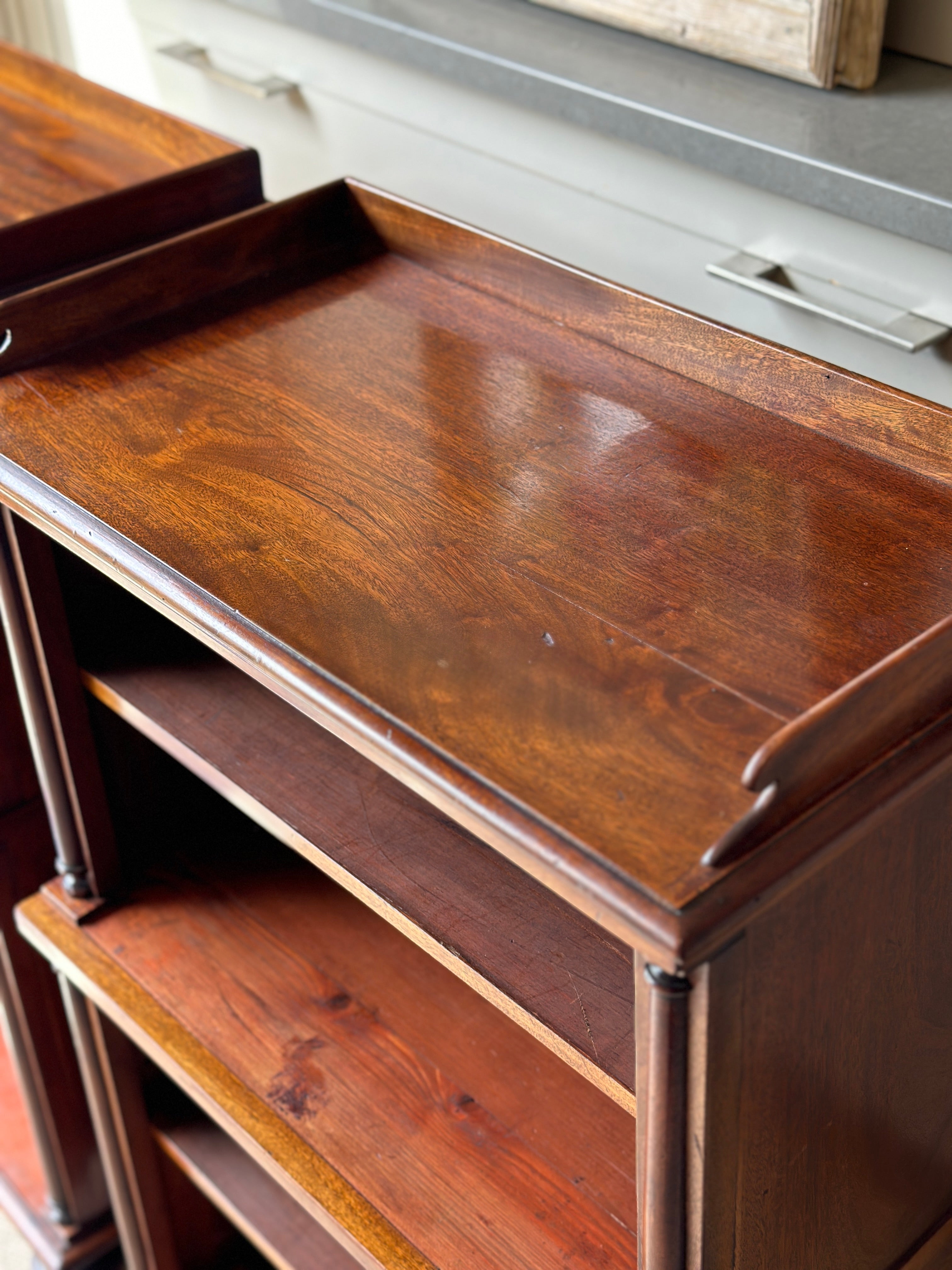 Small Pair of Regency Waterfall Bookcases