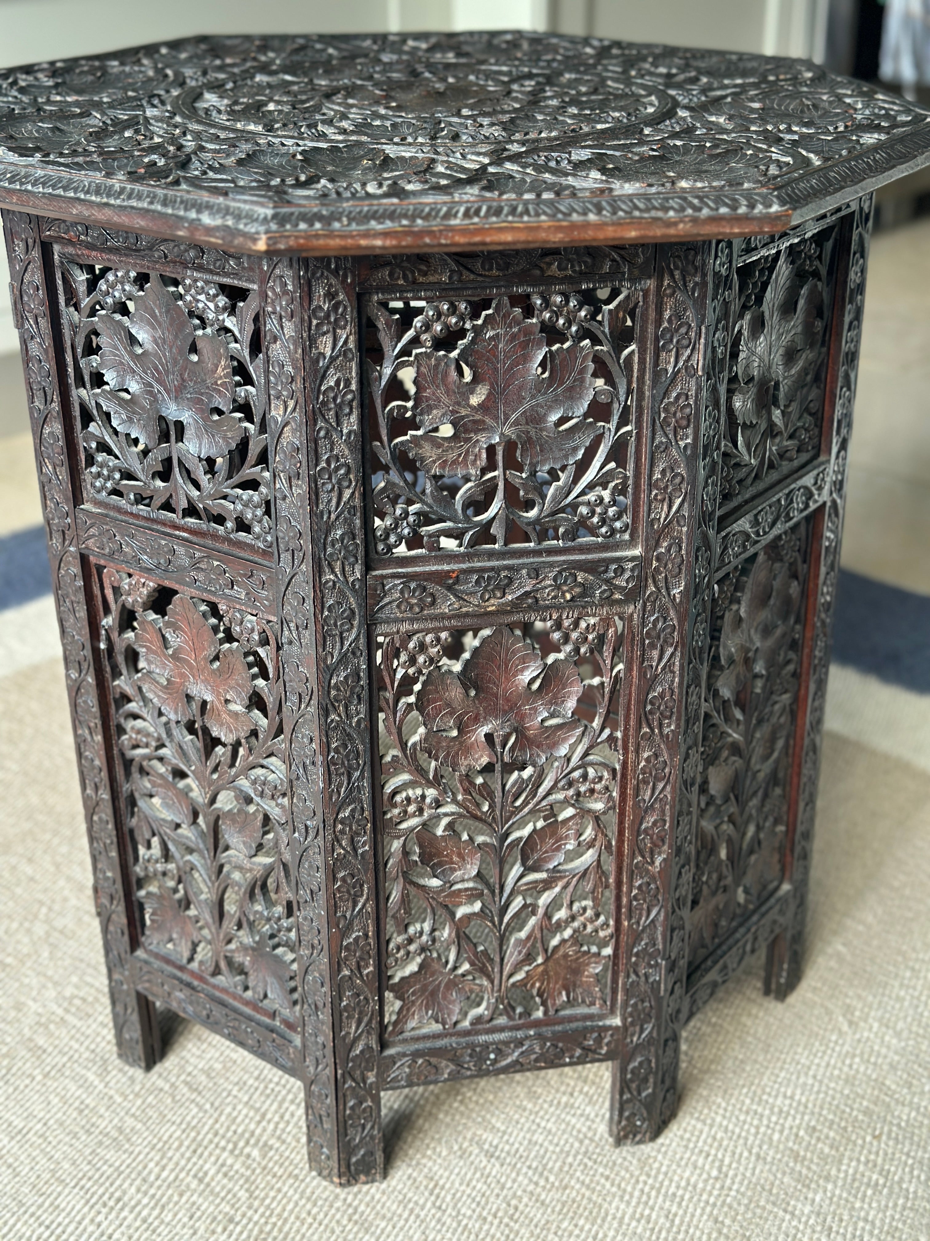 Large Anglo Indian Carved Table with amazing provenance