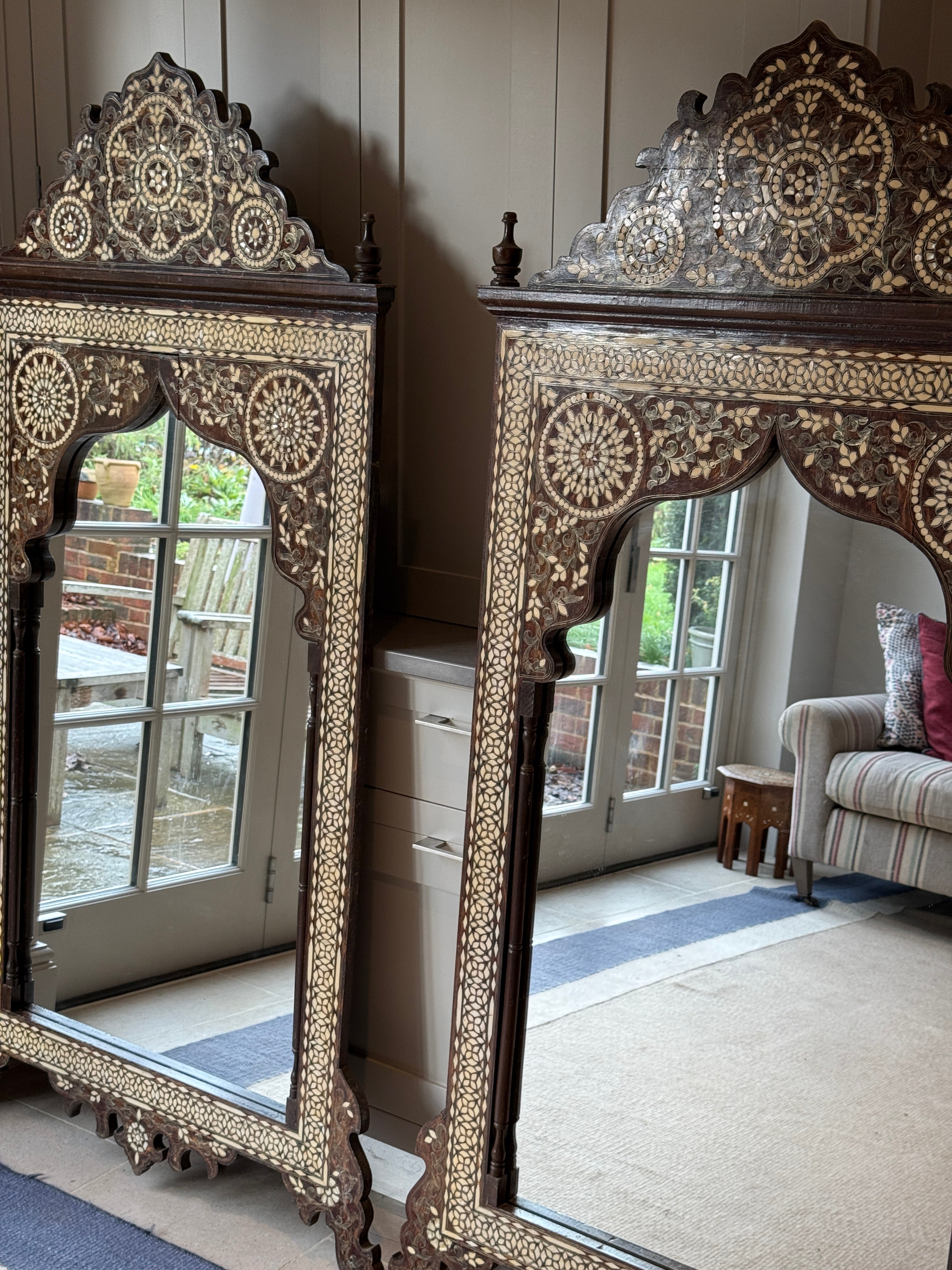 Pair of Very Large Matching Hoshiarpur Mirrors