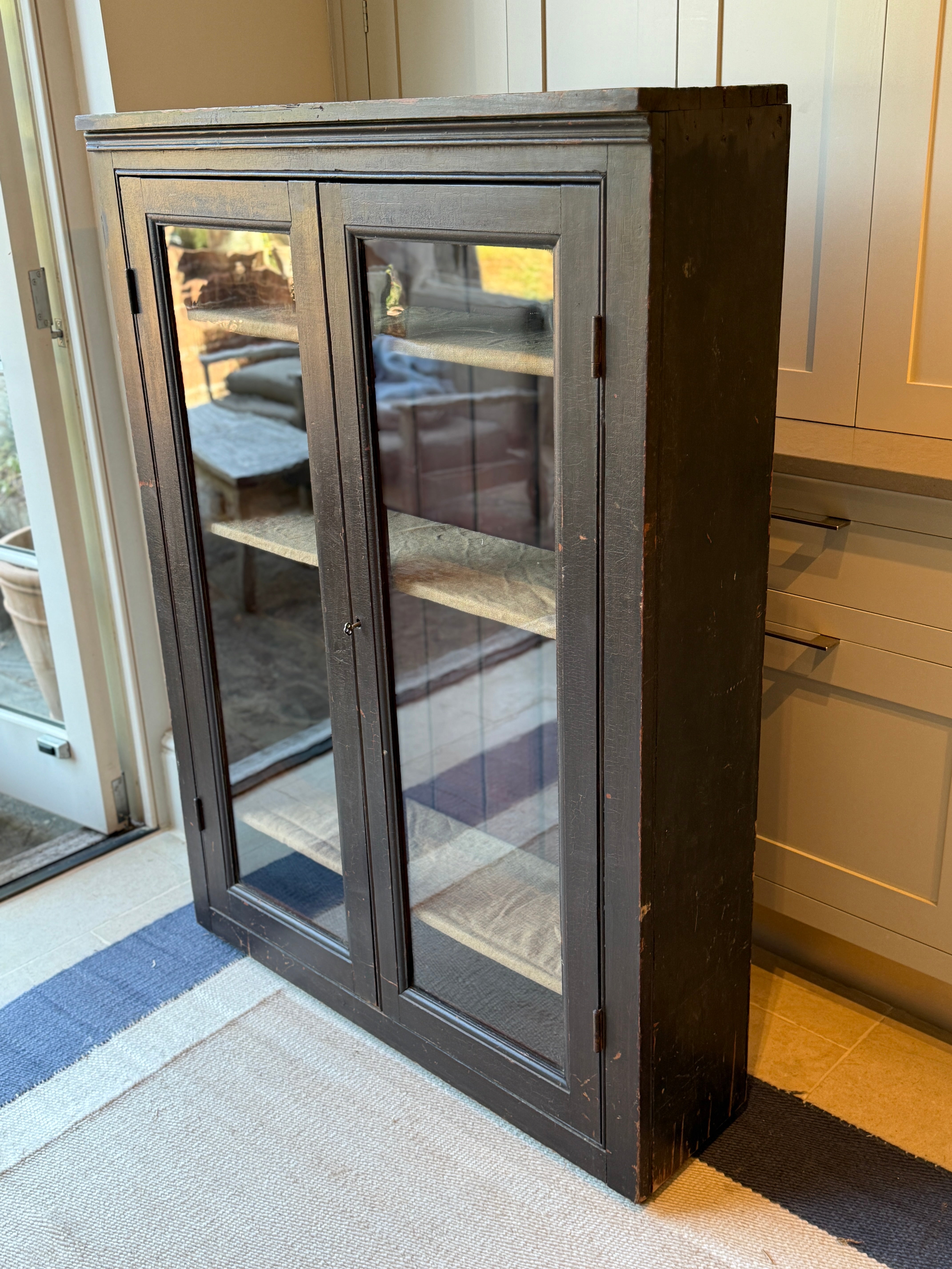 Antique Painted Pine Glazed Cabinet