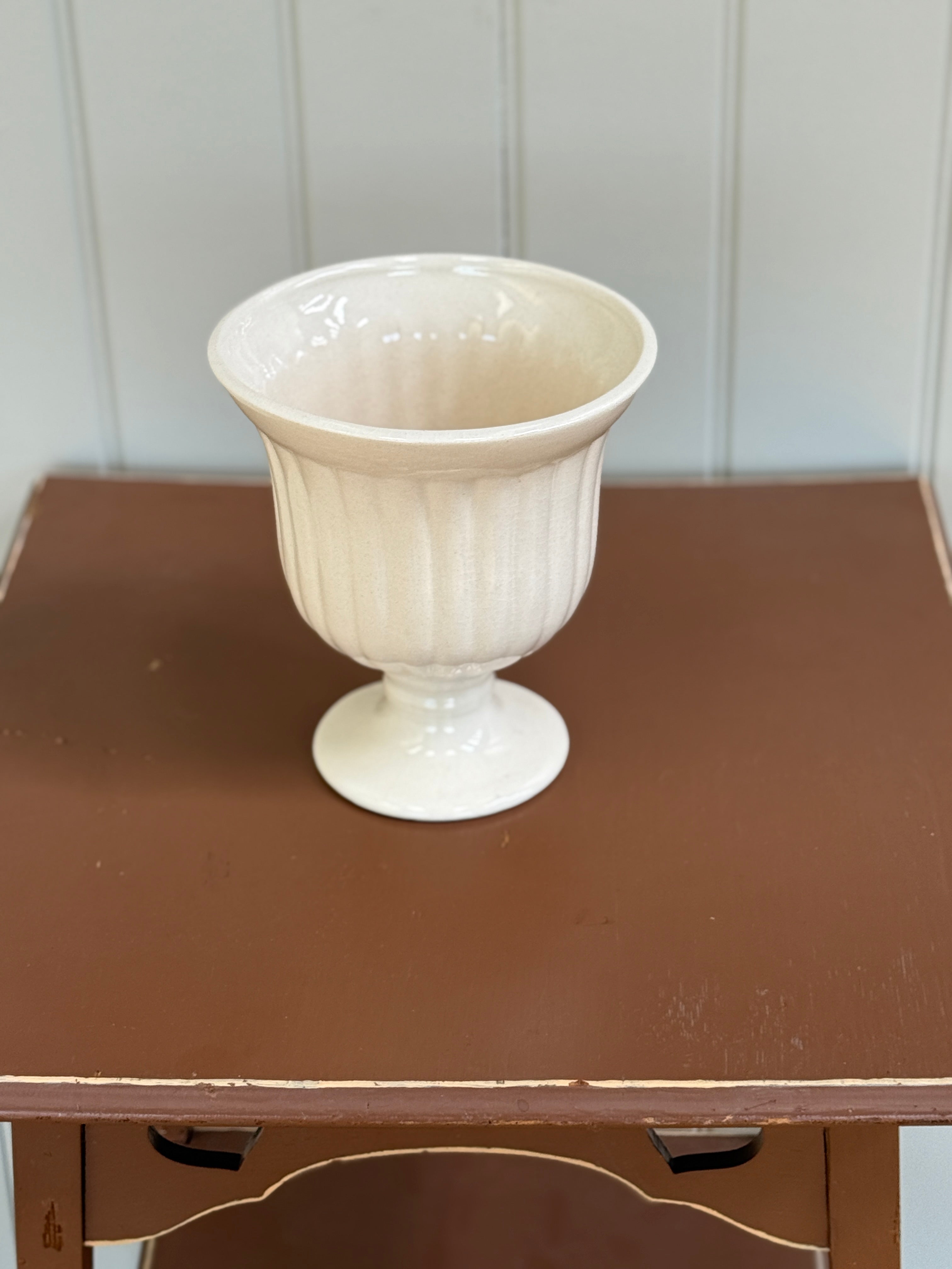 Footed Ceramic Floral Vase