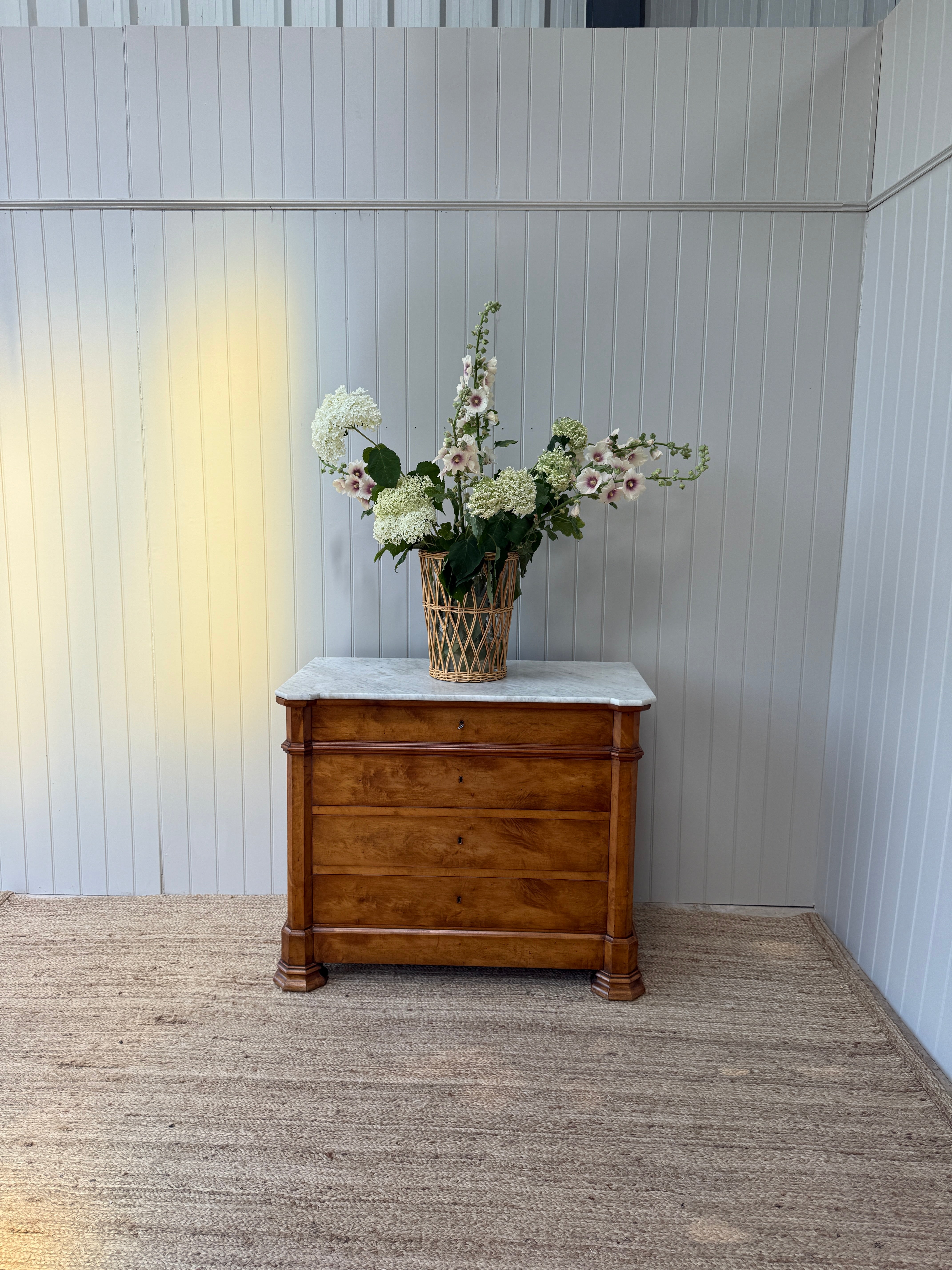 French Louis Philippe Burr Ash Commode