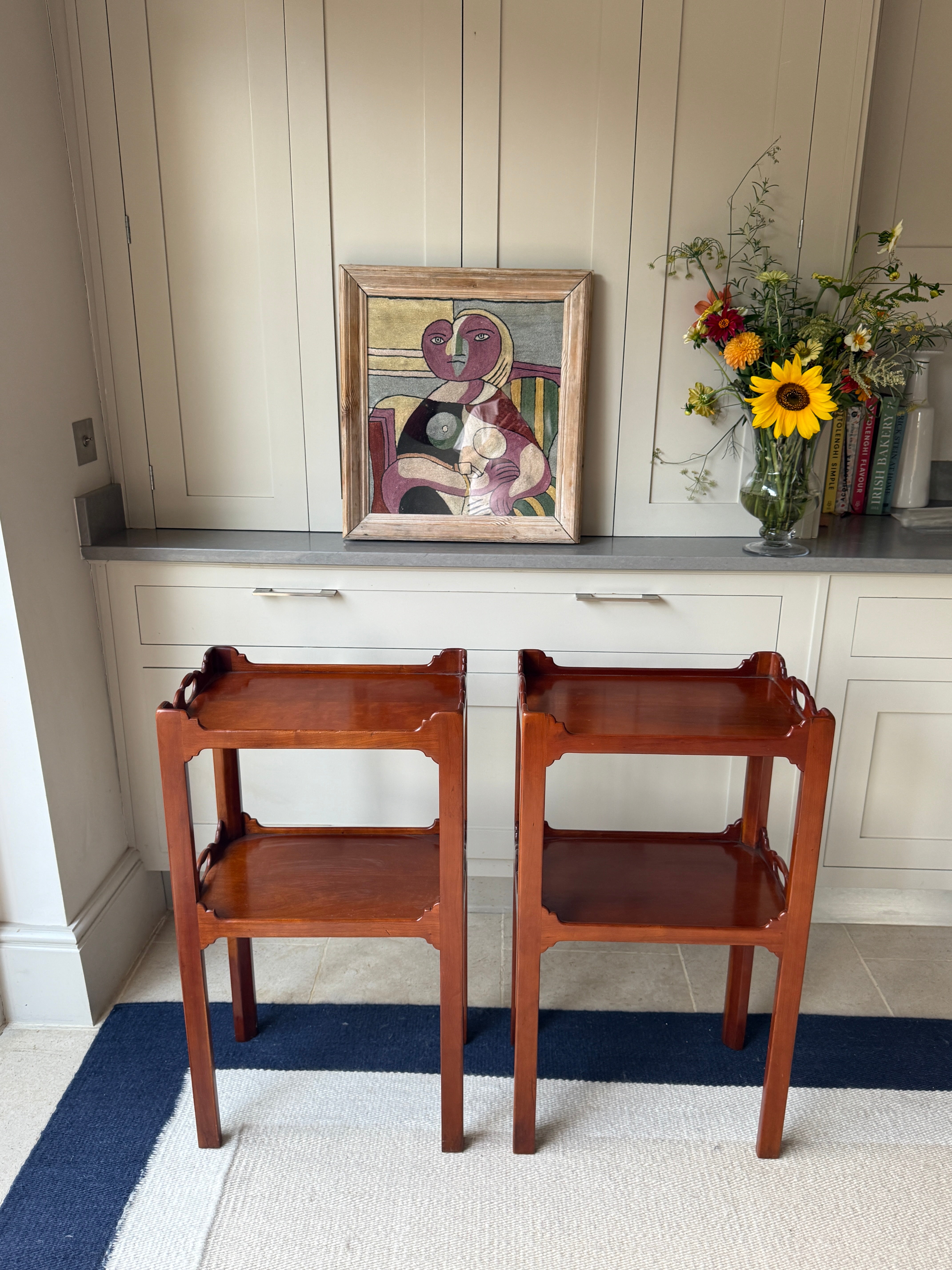 Pair of Mahogany Two-Tier Tray-Top Occasional Tables, Early 20th Century