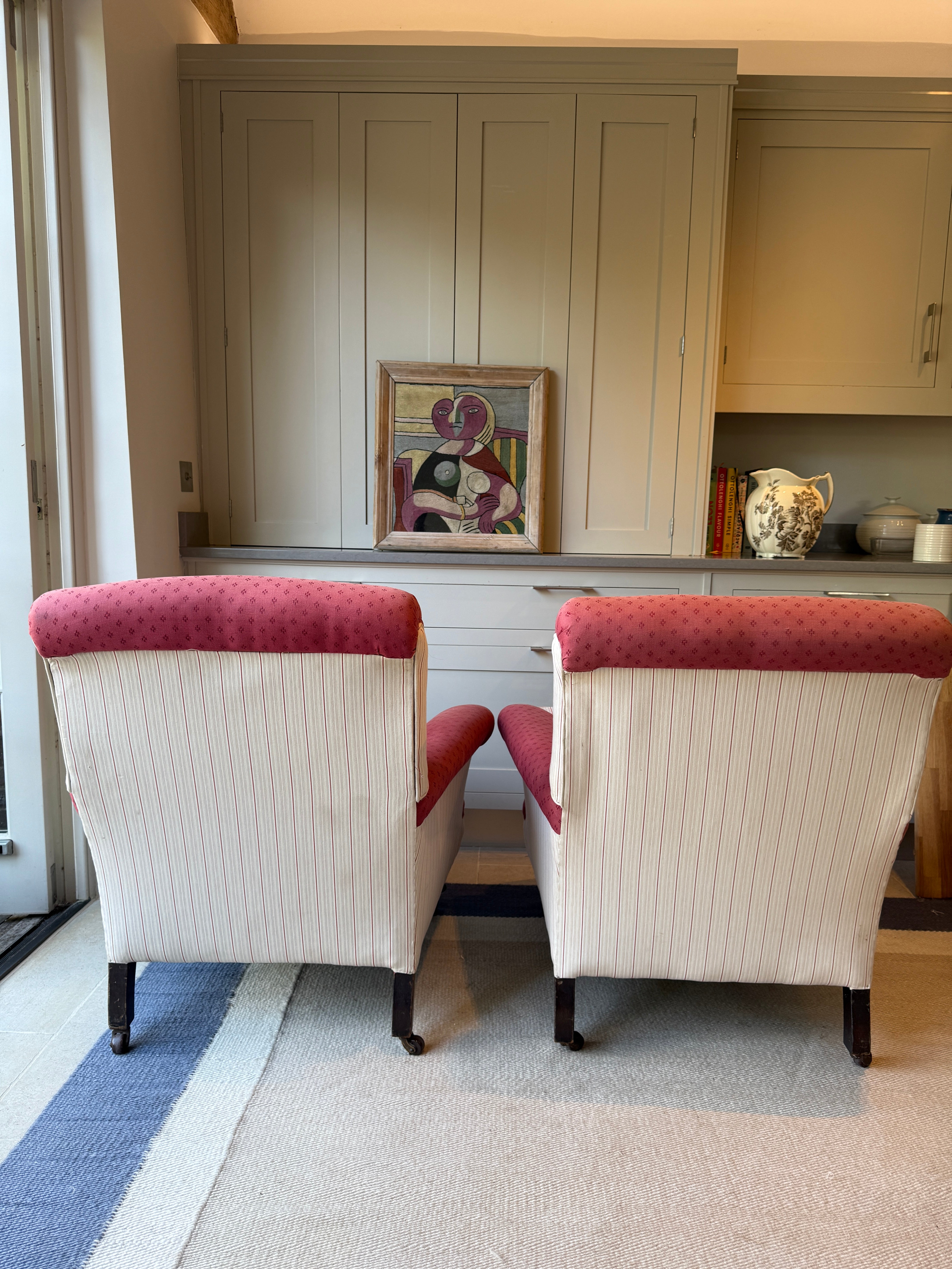 Pair of Late C19th English Country House Armchairs