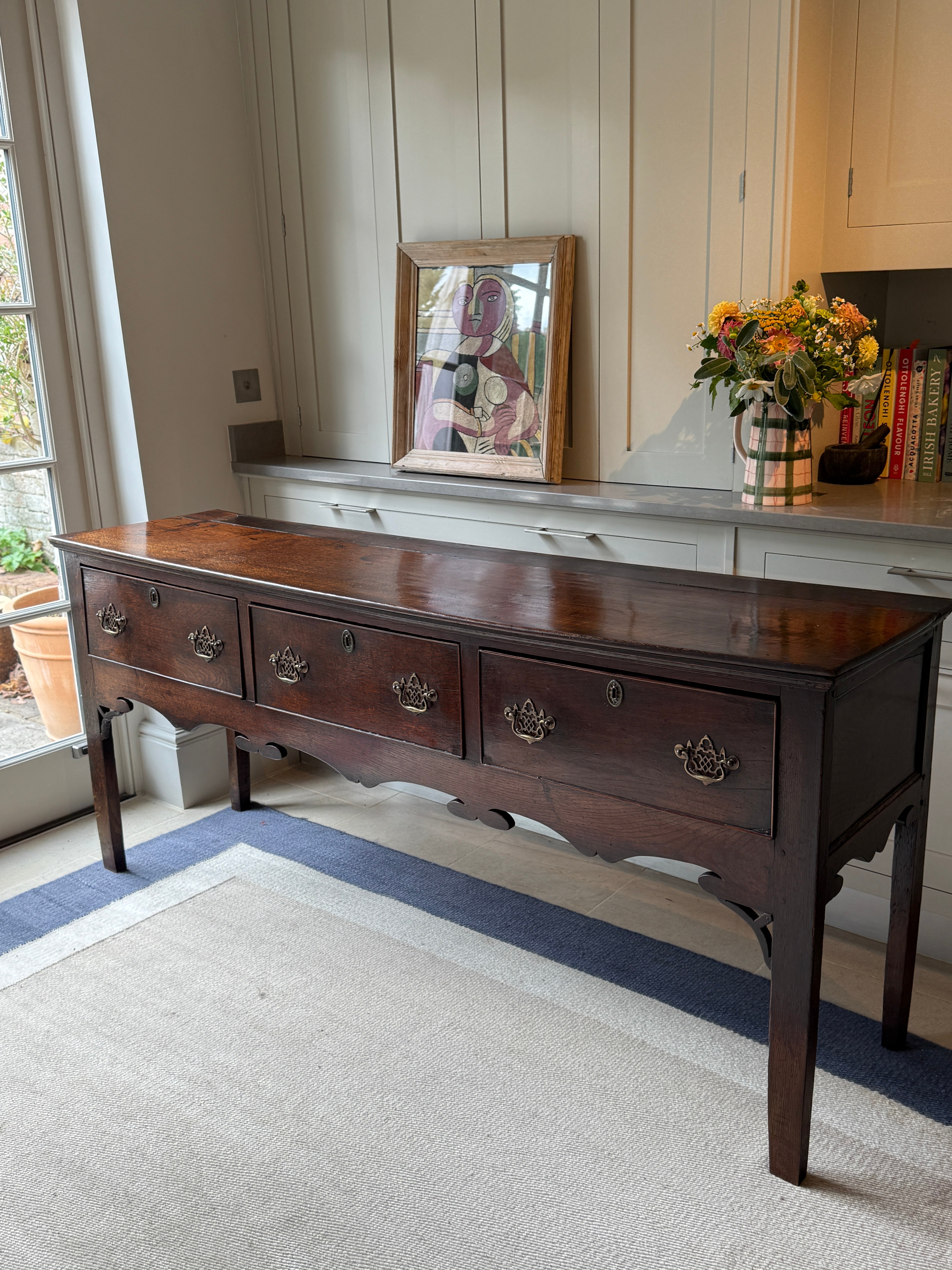 C18th Oak Dresser Base