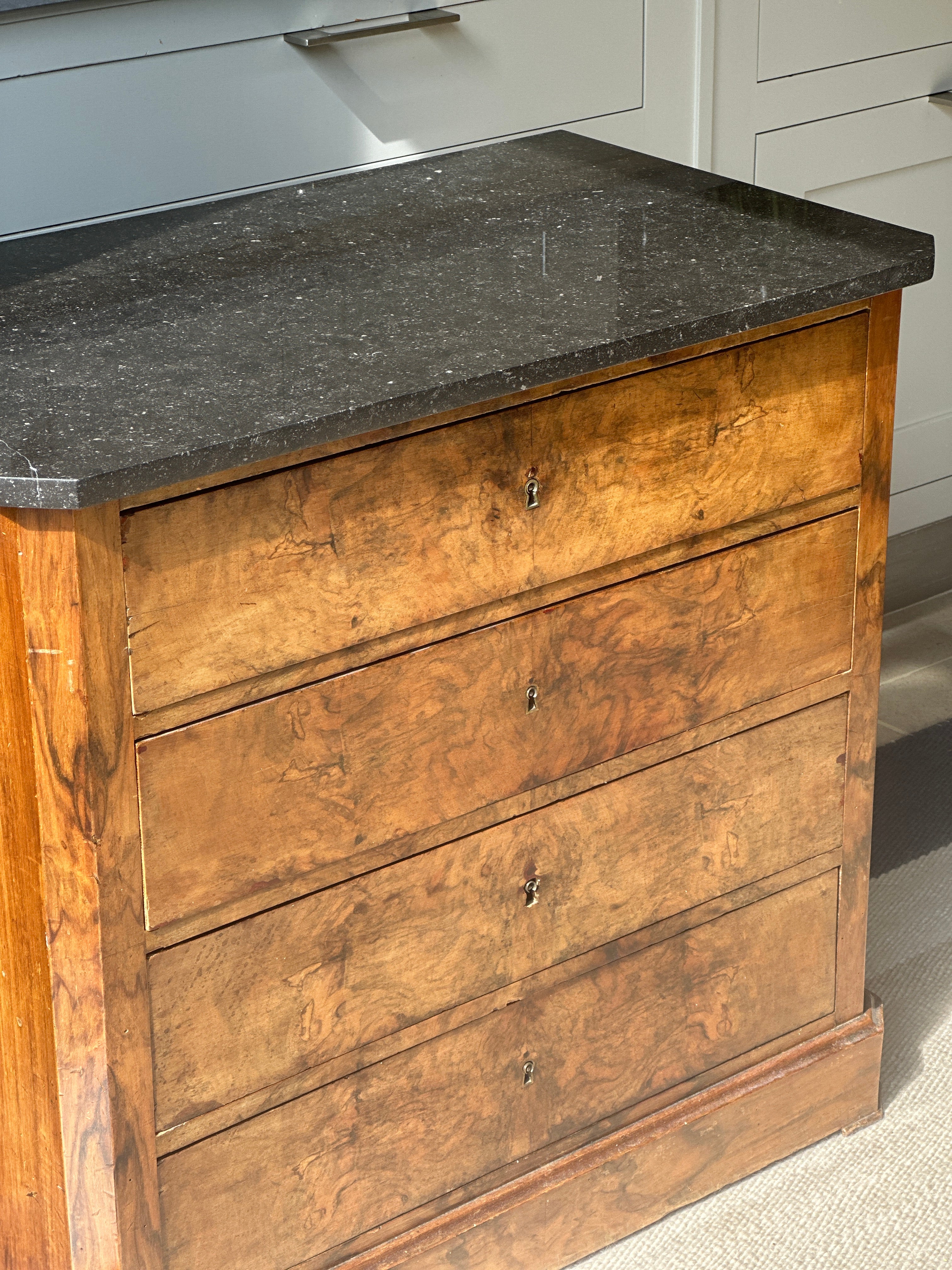 Small French Bedside Commode with marble top