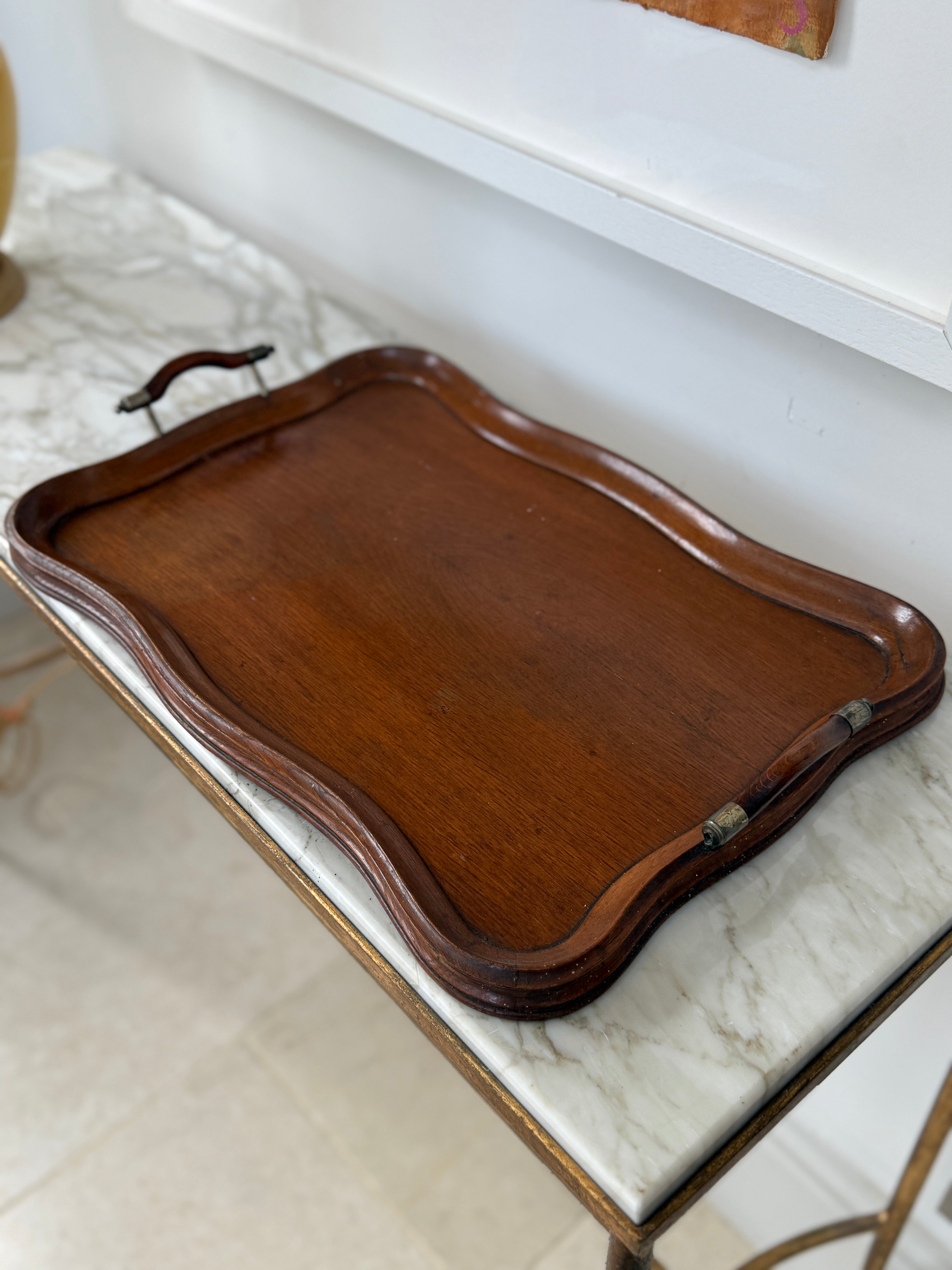 Elegant Wooden Tray with Handles