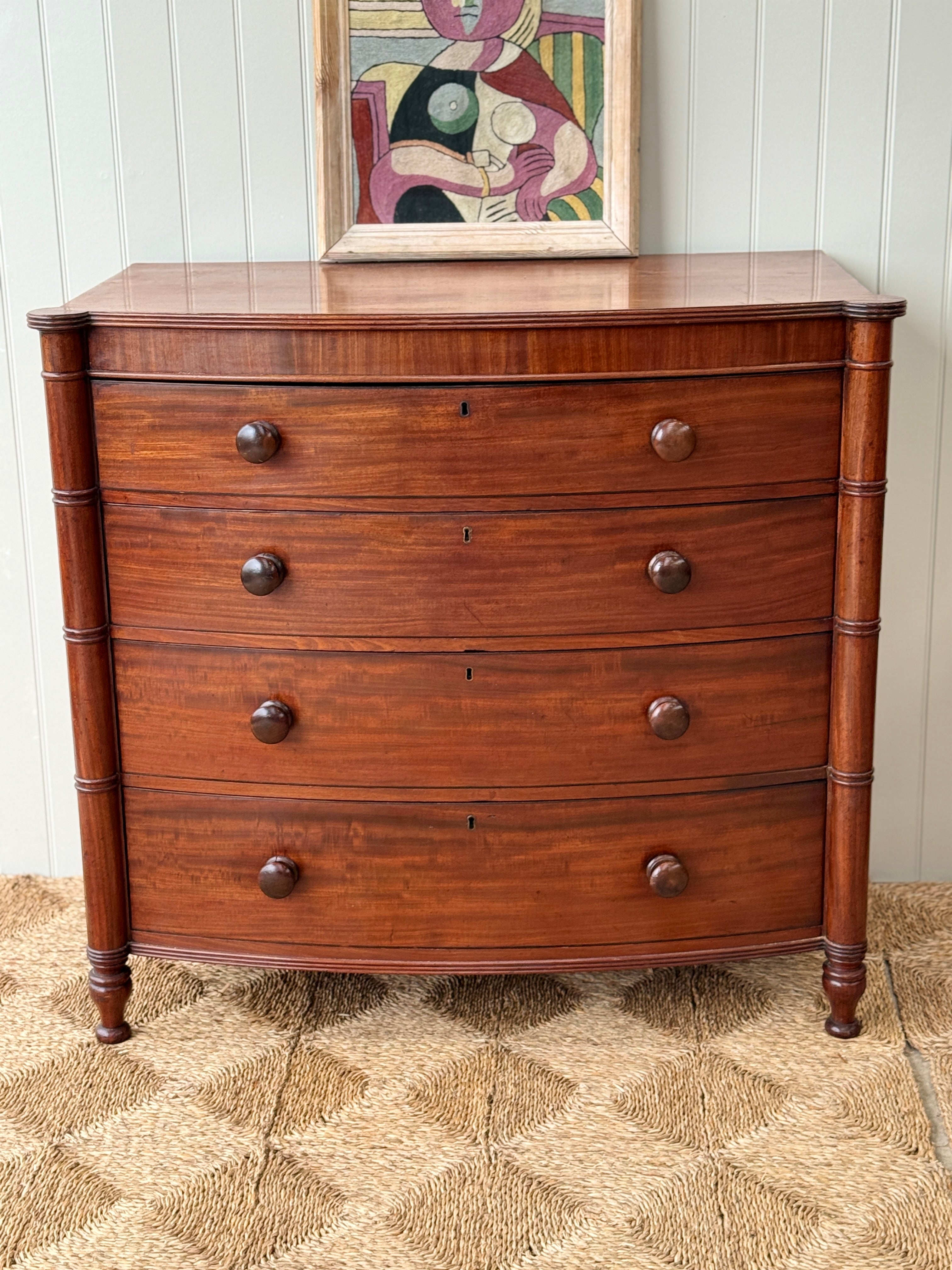 Scottish Mahogany Bow Fronted Chest of Drawers