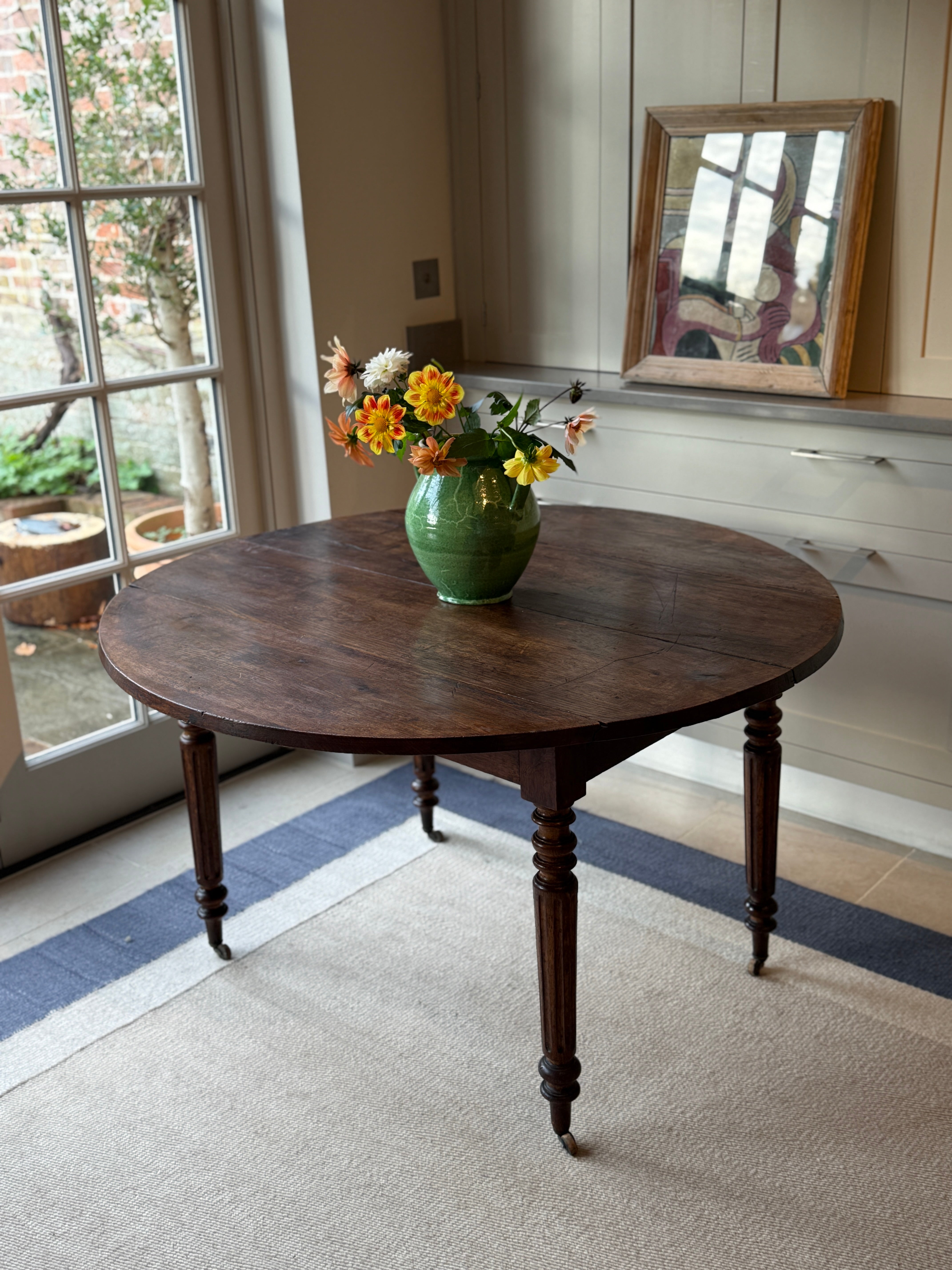 Large Walnut Drop Leaf Table - Circa 1840