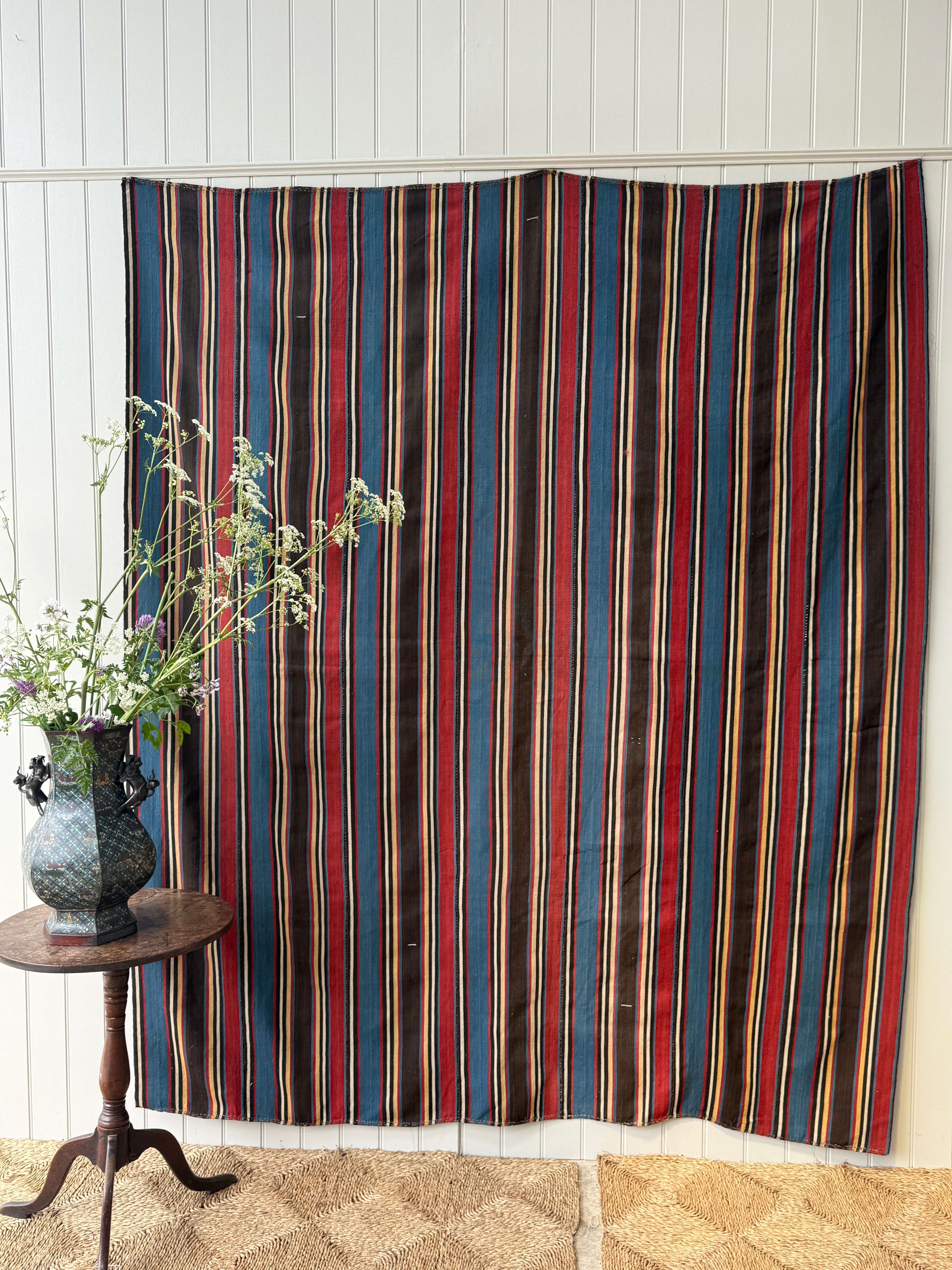 Polychrome Striped Antique Jajim from Azerbaijan