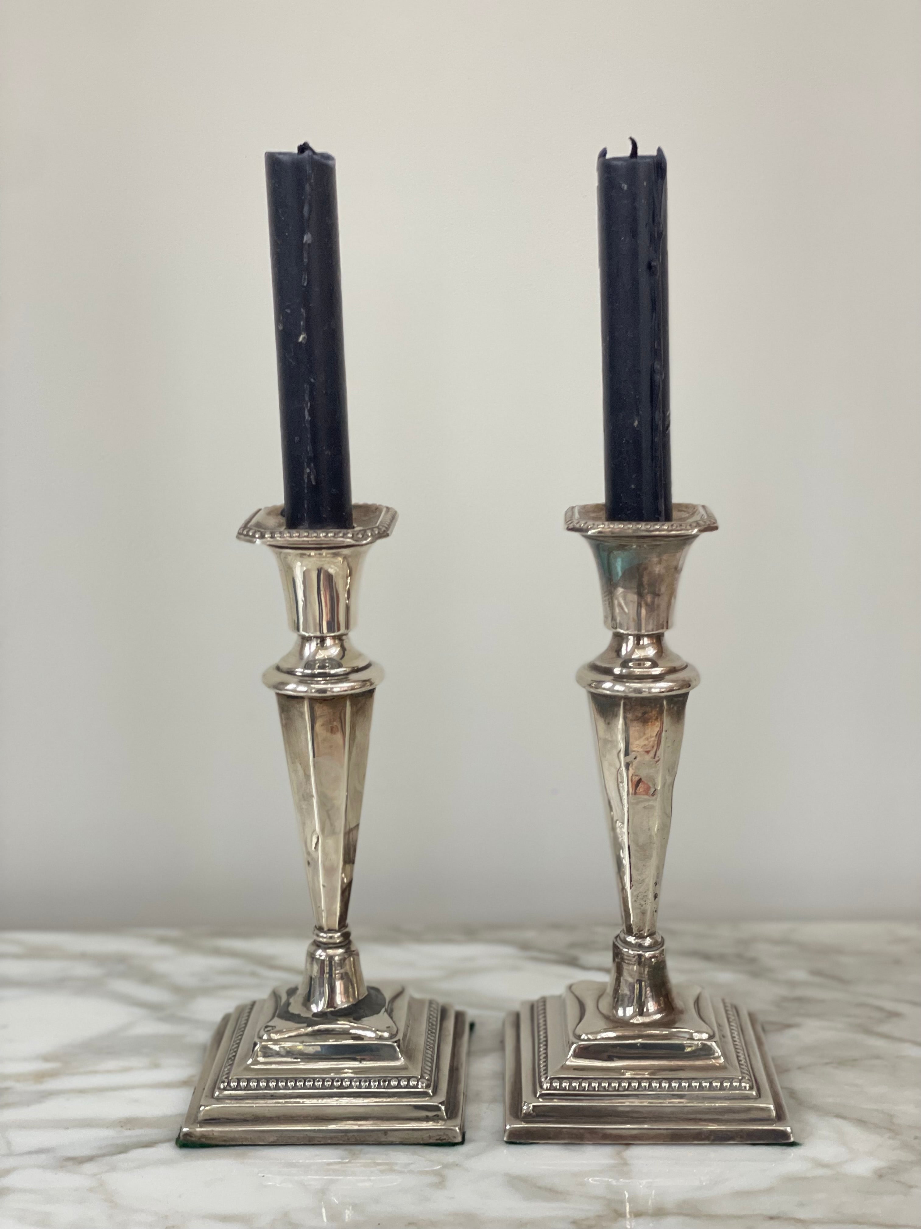 Pair of Silver Candlesticks