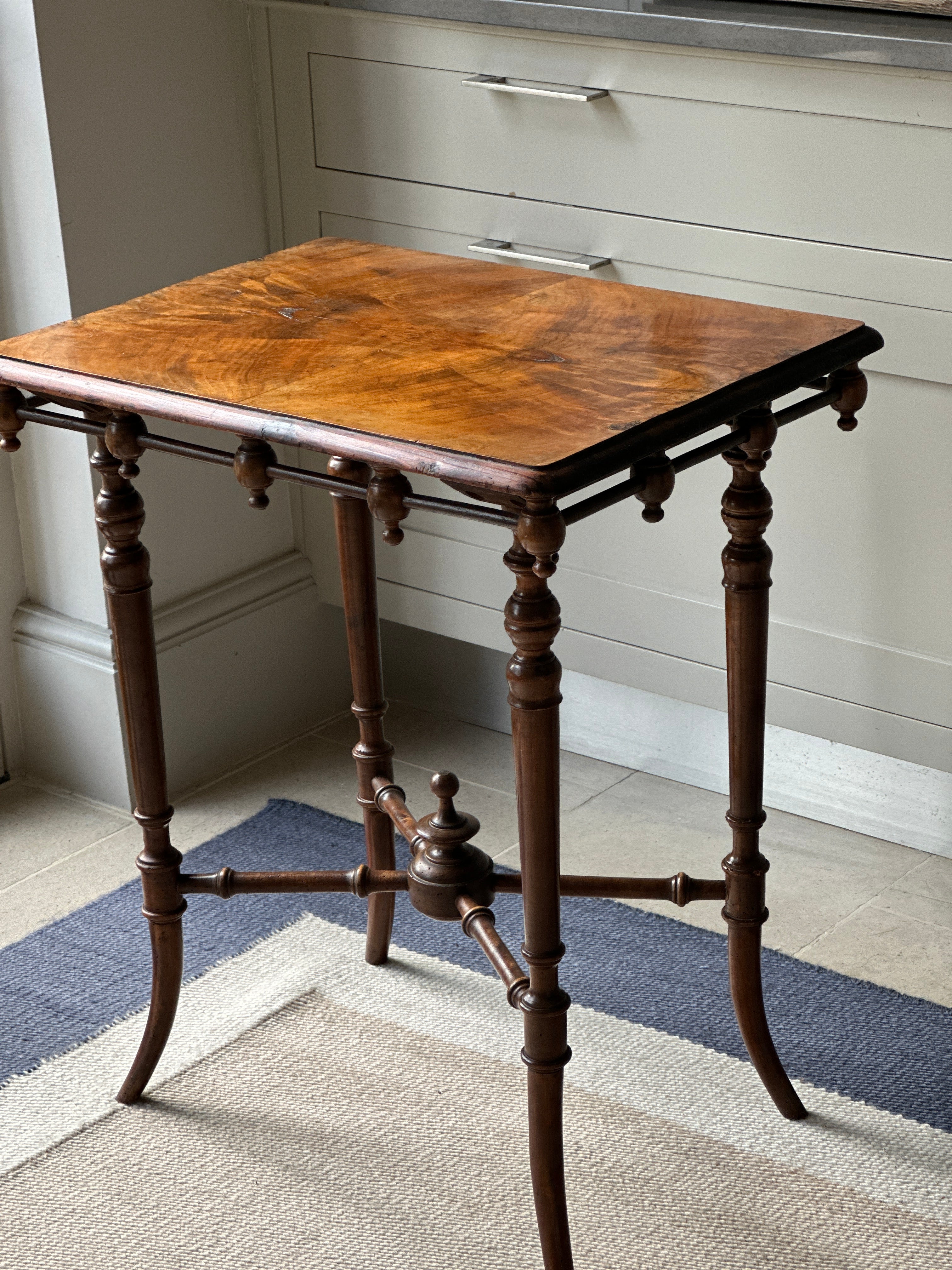 Charming Late 19th Century Mahogany Side Table with Attractive Stretchers