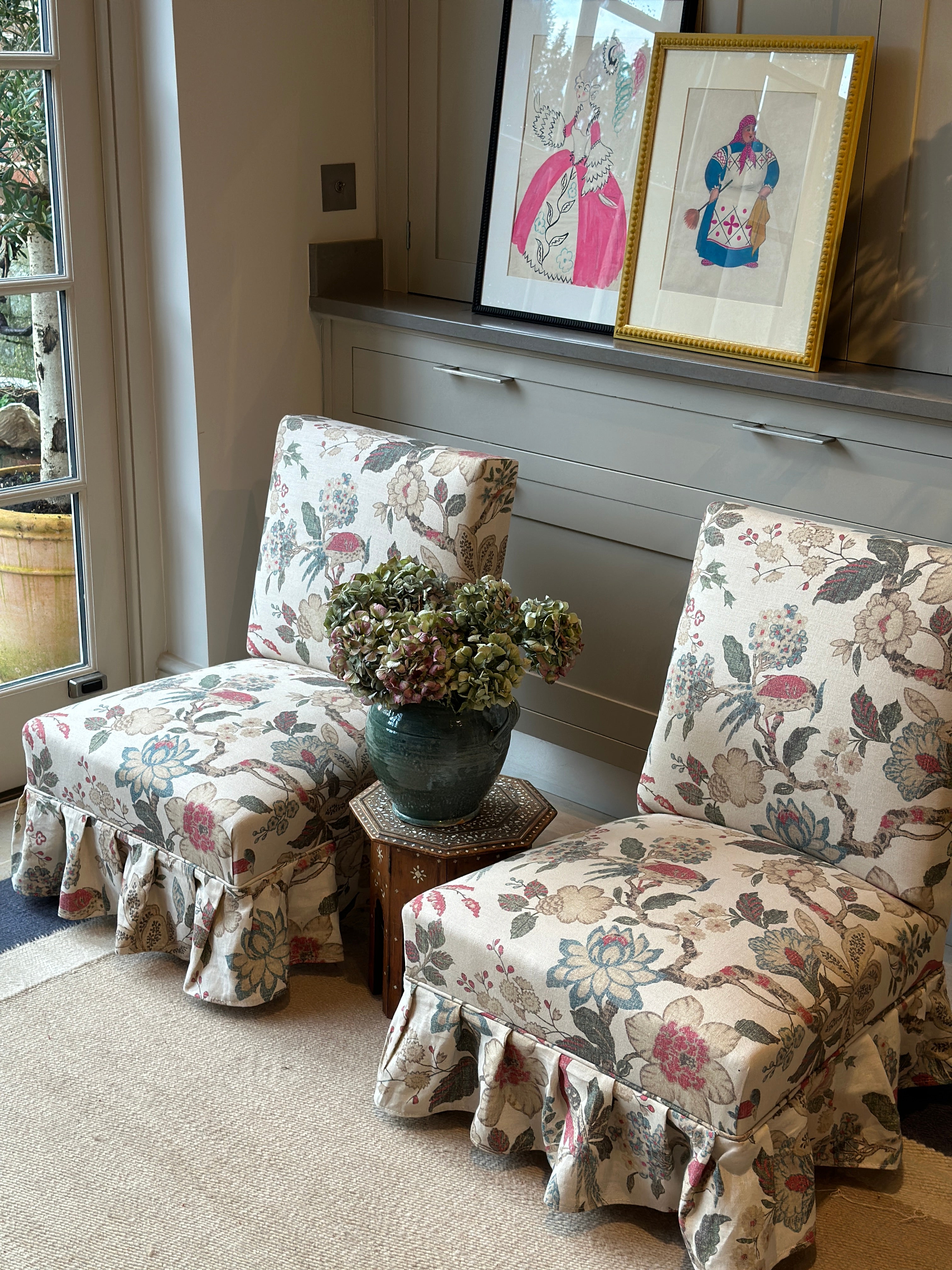 Pair of Large French Slipper Chairs in Inchyra’s Sutton Linen