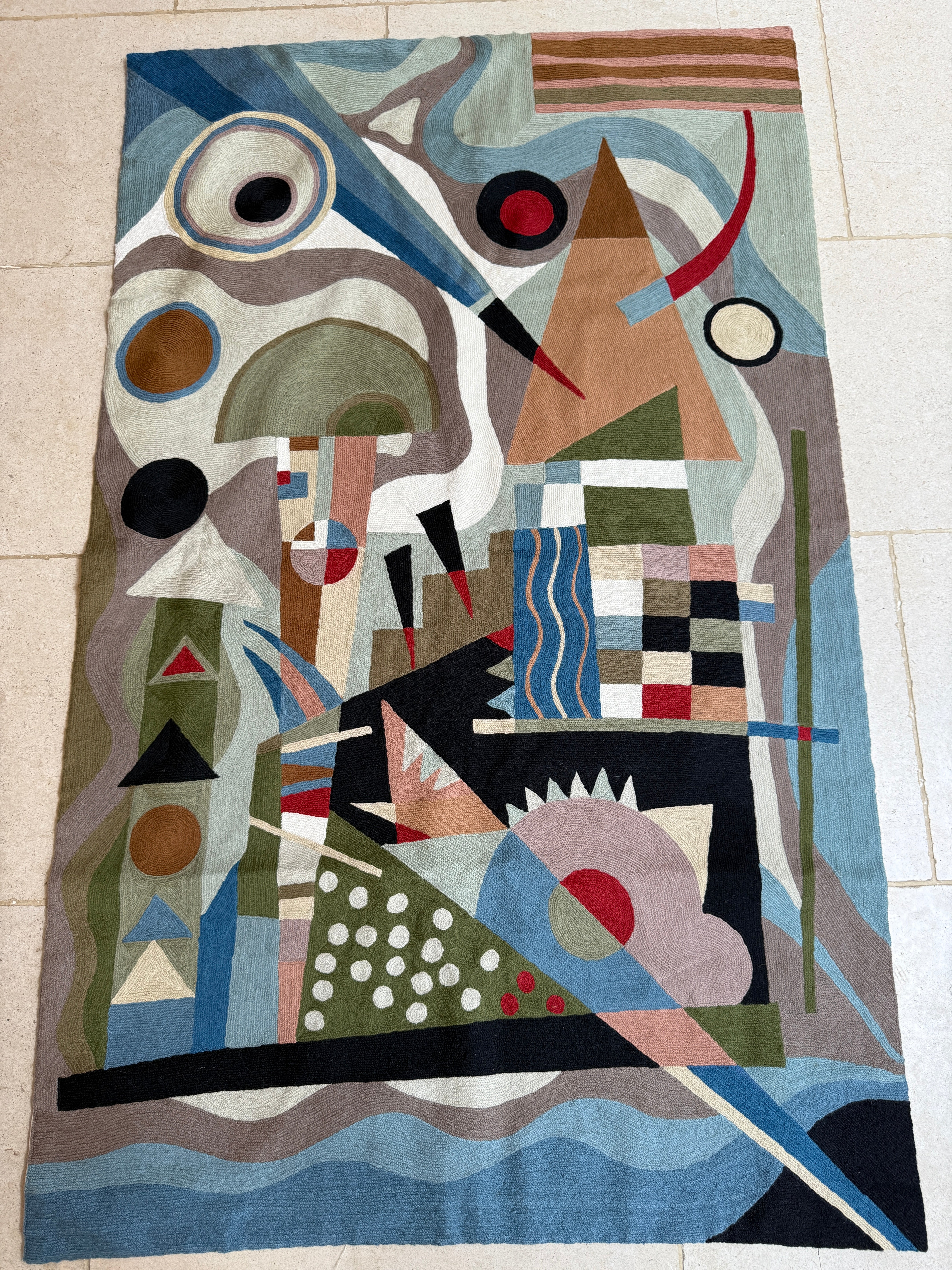 Polychrome Abstract Needlepoint Wallhanging