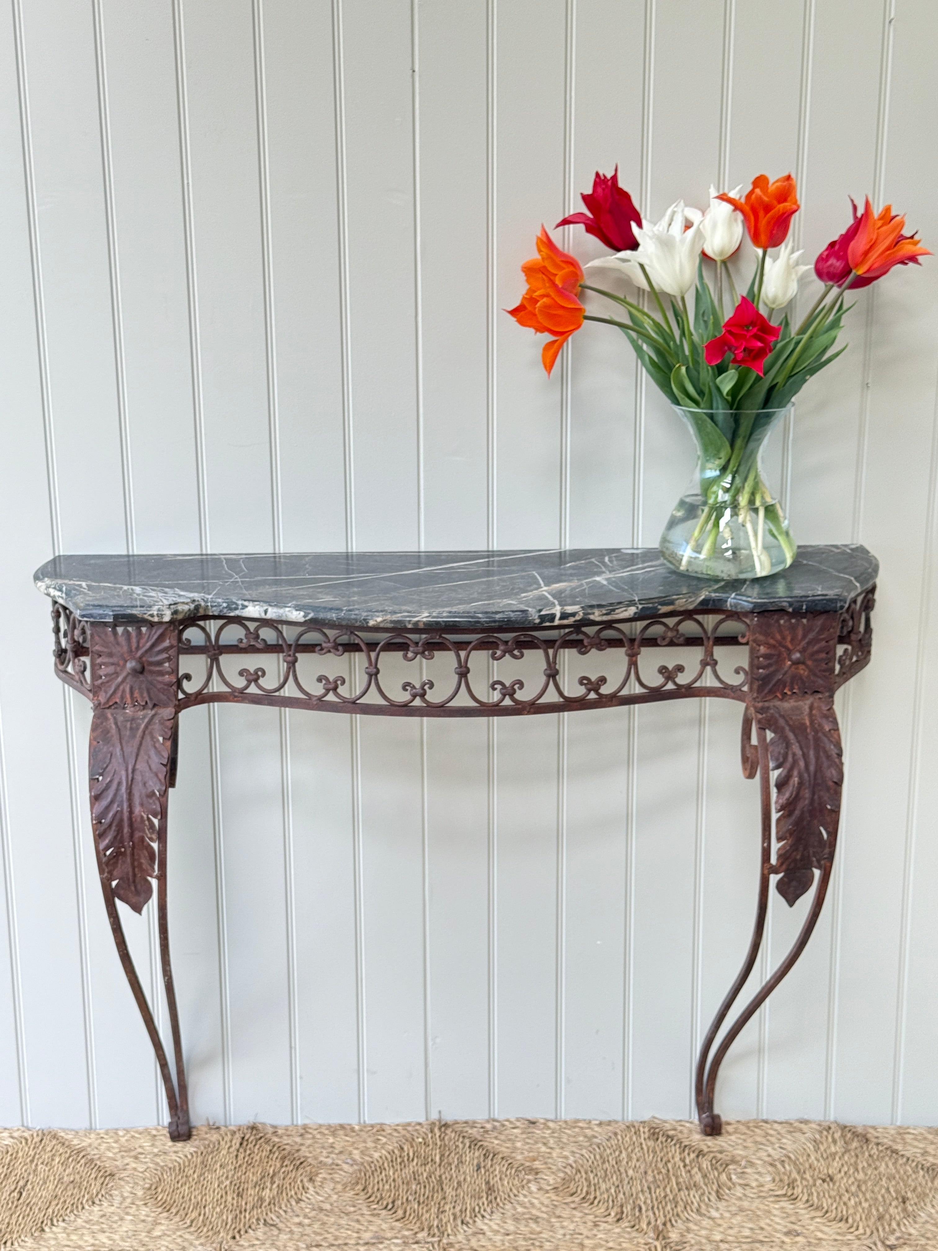 French Marble Topped Wall Console