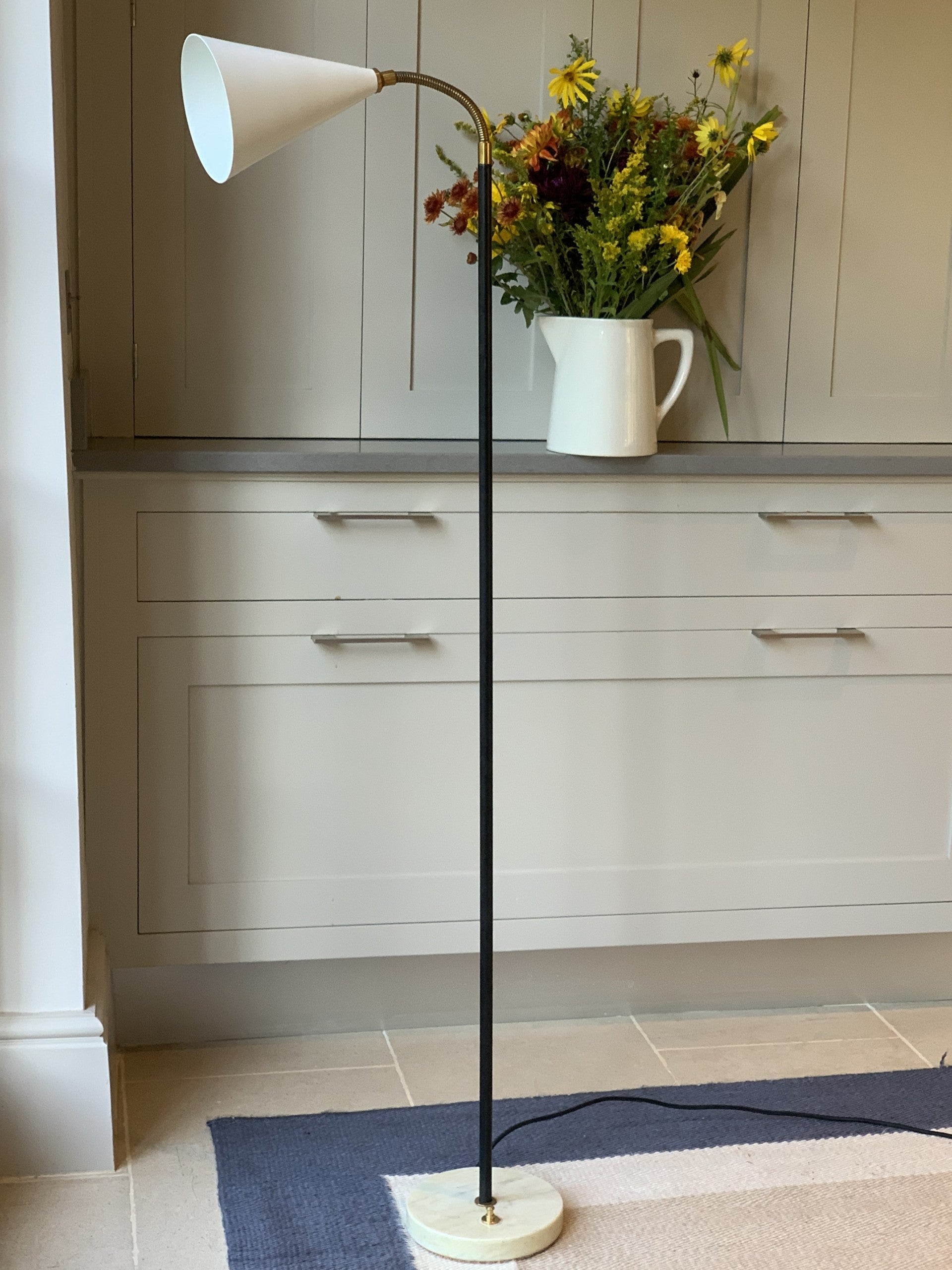 Italian Stilux 1950's Floor Lamps in Ivory