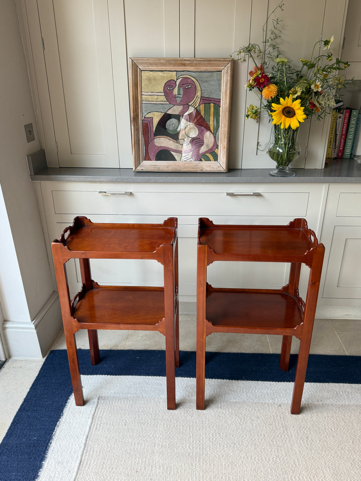 Pair of Mahogany Two-Tier Tray-Top Occasional Tables, Early 20th Century