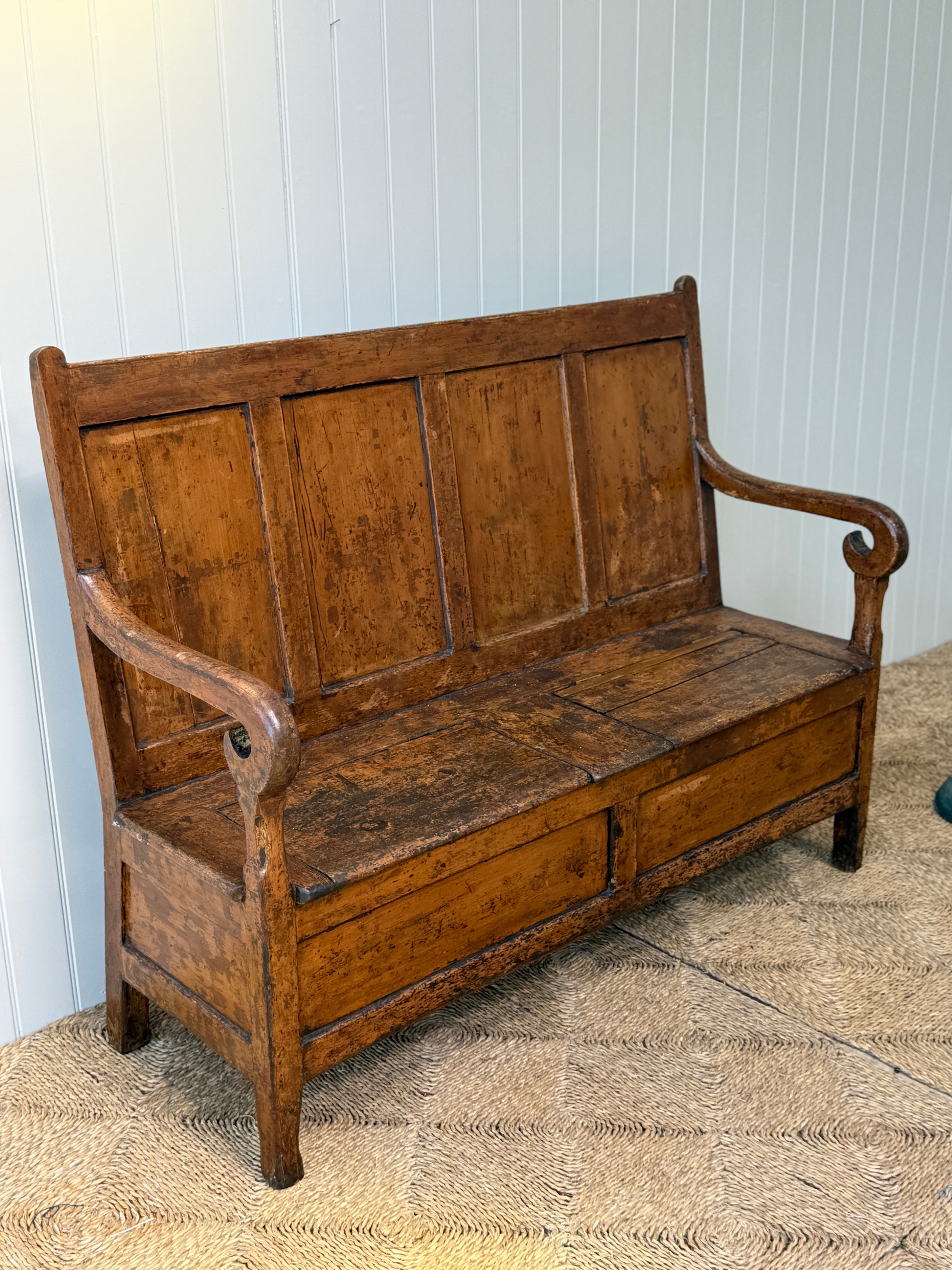 Early 19th Century Irish Painted Settle