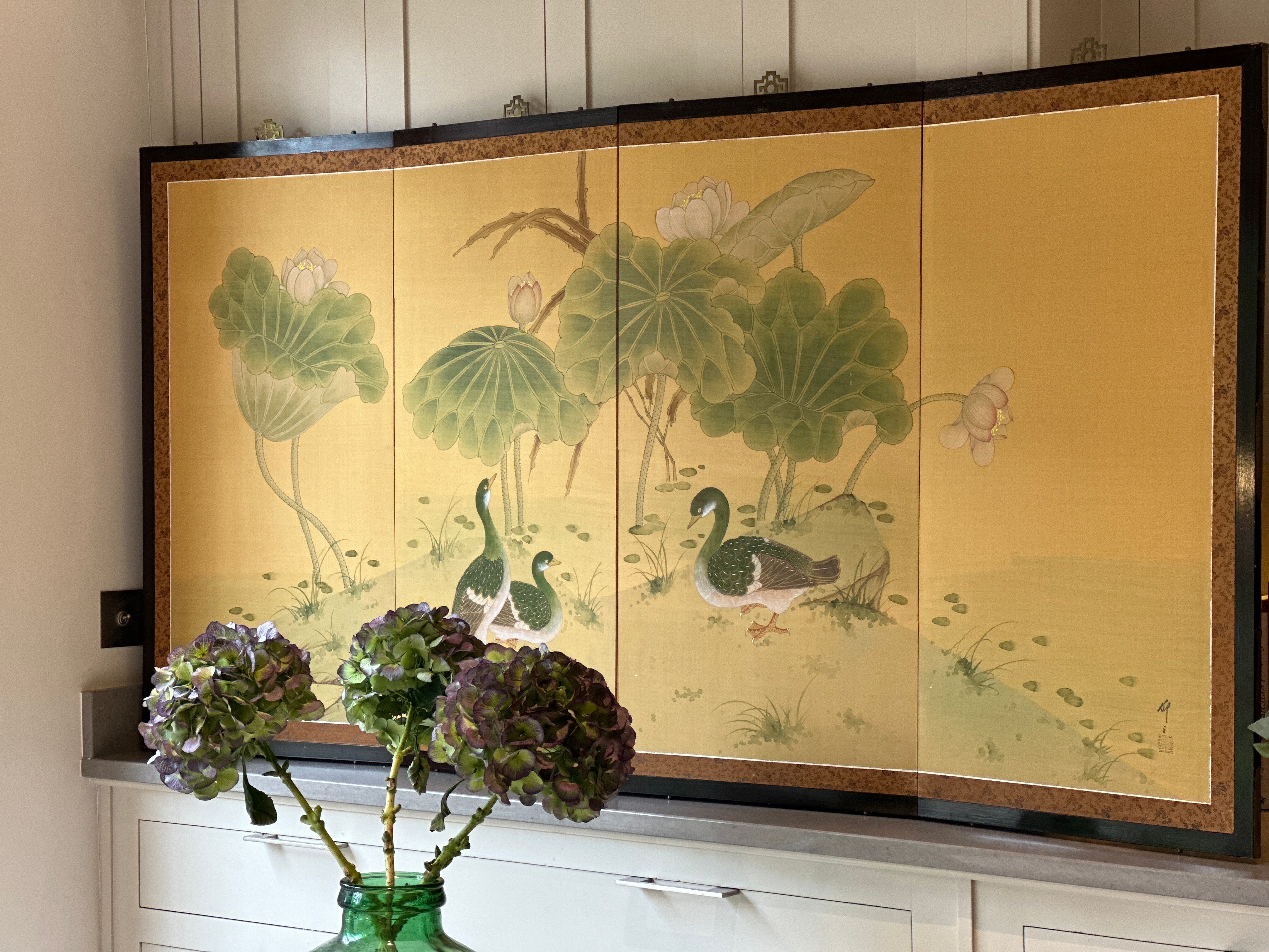 Early 20th Century Japanese Silk Screen