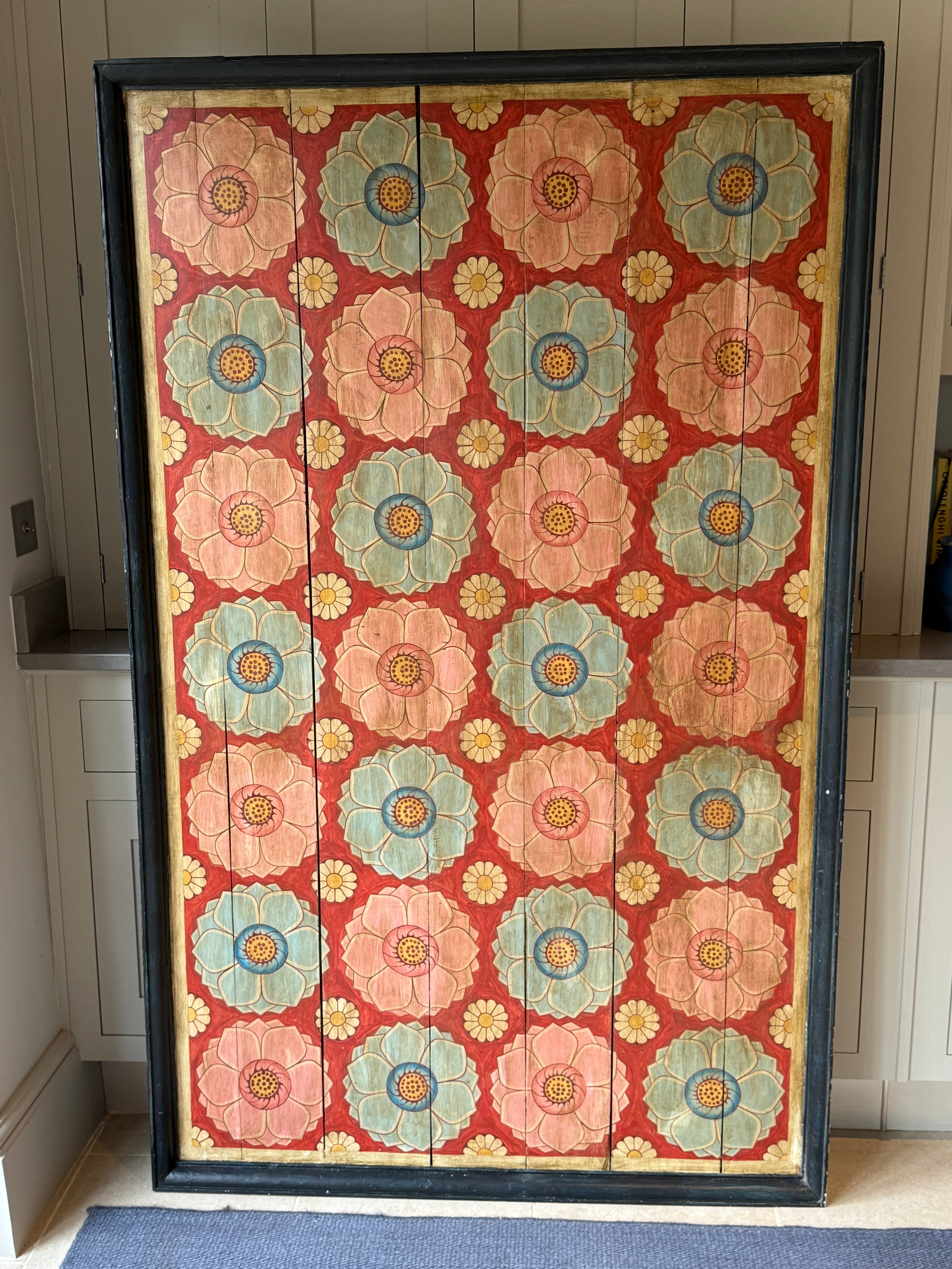 Large Framed Antique Kandayan Wood Panel